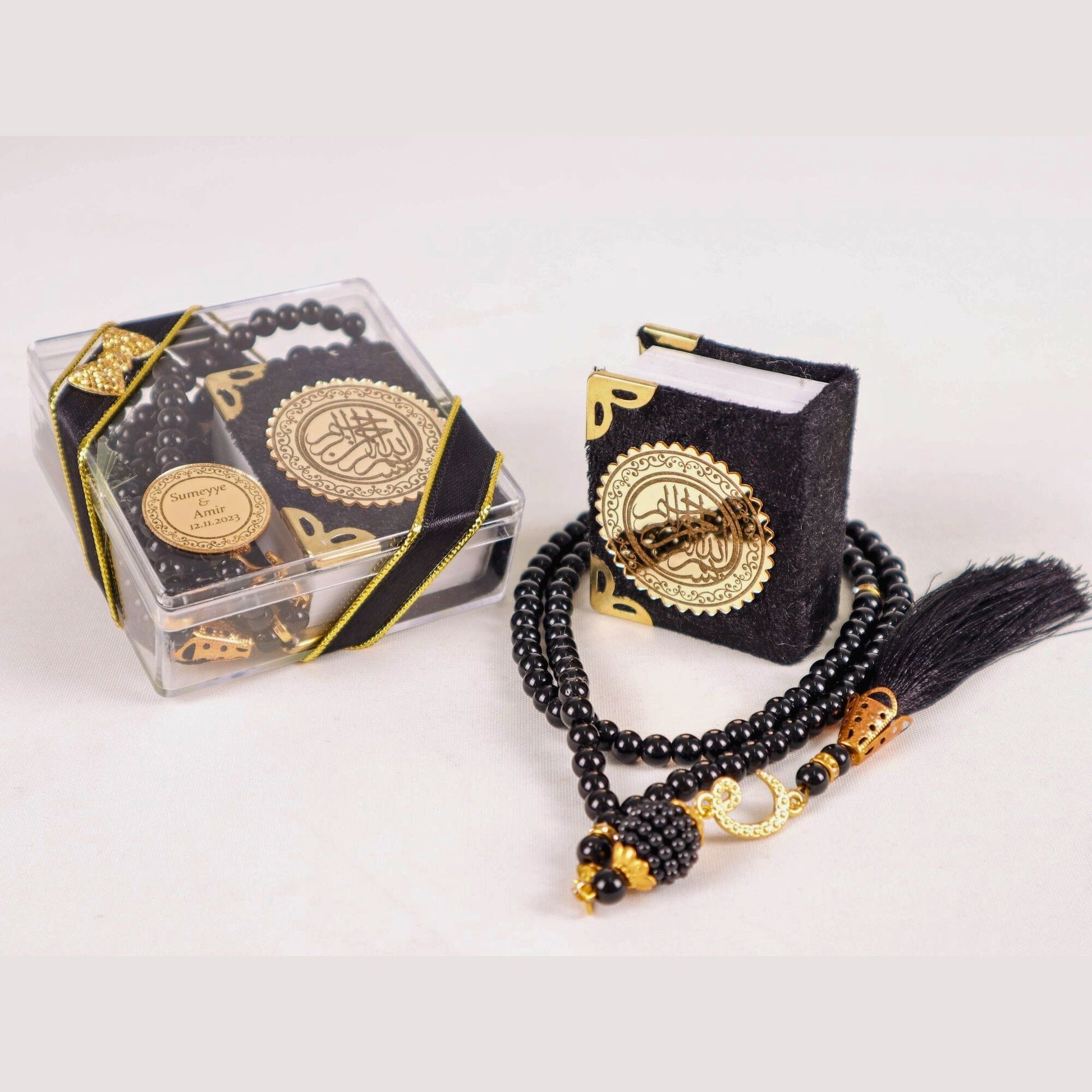 Personalized Mini Quran Pearl Prayer Bead Bow Tie Décor Wedding Favor - Islamic Elite Favors is a handmade gift shop offering a wide variety of unique and personalized gifts for all occasions. Whether you're looking for the perfect Ramadan, Eid, Hajj, wedding gift or something special for a birthday, baby shower or anniversary, we have something for everyone. High quality, made with love.