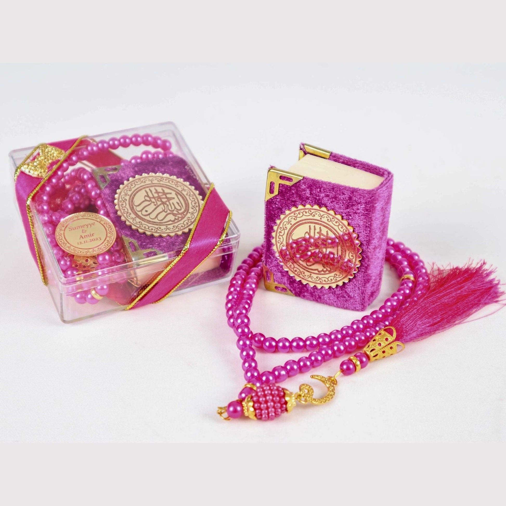 Personalized Mini Quran Pearl Prayer Bead Bow Tie Décor Wedding Favor - Islamic Elite Favors is a handmade gift shop offering a wide variety of unique and personalized gifts for all occasions. Whether you're looking for the perfect Ramadan, Eid, Hajj, wedding gift or something special for a birthday, baby shower or anniversary, we have something for everyone. High quality, made with love.