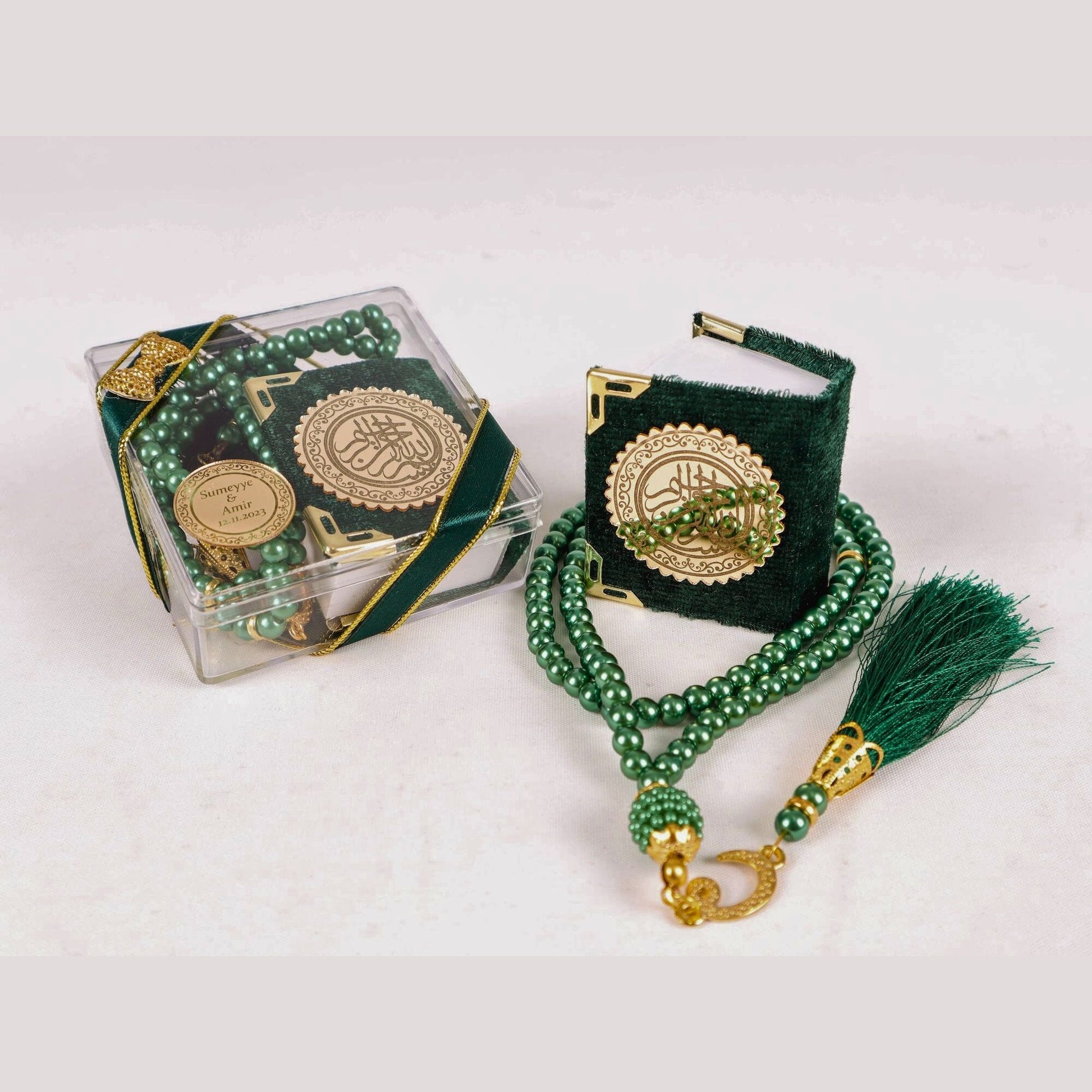 Personalized Mini Quran Pearl Prayer Bead Bow Tie Décor Wedding Favor - Islamic Elite Favors is a handmade gift shop offering a wide variety of unique and personalized gifts for all occasions. Whether you're looking for the perfect Ramadan, Eid, Hajj, wedding gift or something special for a birthday, baby shower or anniversary, we have something for everyone. High quality, made with love.