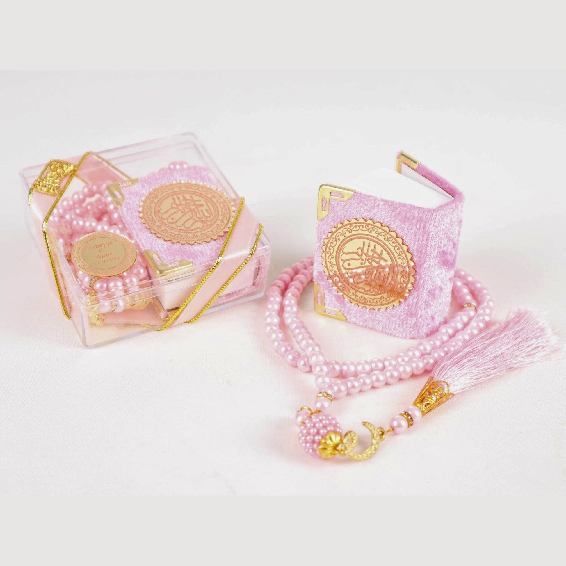 Personalized Mini Quran Pearl Prayer Bead Bow Tie Décor Wedding Favor - Islamic Elite Favors is a handmade gift shop offering a wide variety of unique and personalized gifts for all occasions. Whether you're looking for the perfect Ramadan, Eid, Hajj, wedding gift or something special for a birthday, baby shower or anniversary, we have something for everyone. High quality, made with love.