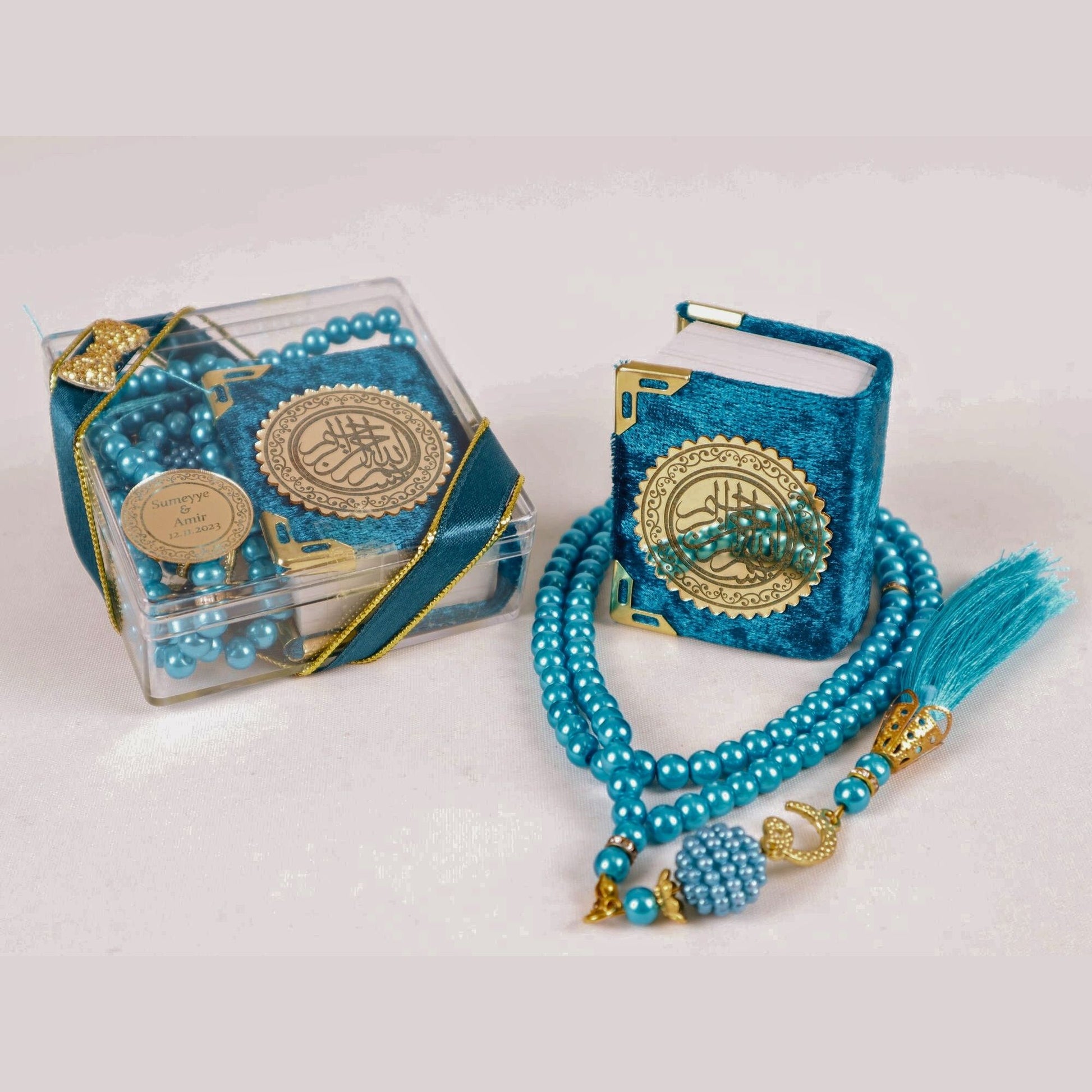 Personalized Mini Quran Pearl Prayer Bead Bow Tie Décor Wedding Favor - Islamic Elite Favors is a handmade gift shop offering a wide variety of unique and personalized gifts for all occasions. Whether you're looking for the perfect Ramadan, Eid, Hajj, wedding gift or something special for a birthday, baby shower or anniversary, we have something for everyone. High quality, made with love.