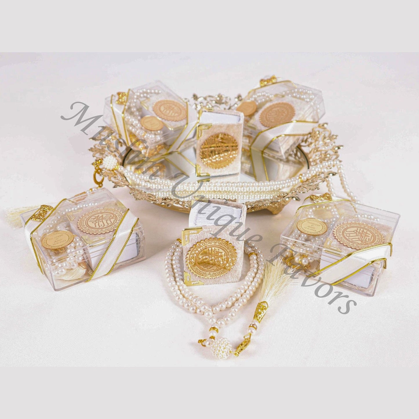 Personalized Mini Quran Pearl Prayer Bead Bow Tie Décor Wedding Favor - Islamic Elite Favors is a handmade gift shop offering a wide variety of unique and personalized gifts for all occasions. Whether you're looking for the perfect Ramadan, Eid, Hajj, wedding gift or something special for a birthday, baby shower or anniversary, we have something for everyone. High quality, made with love.