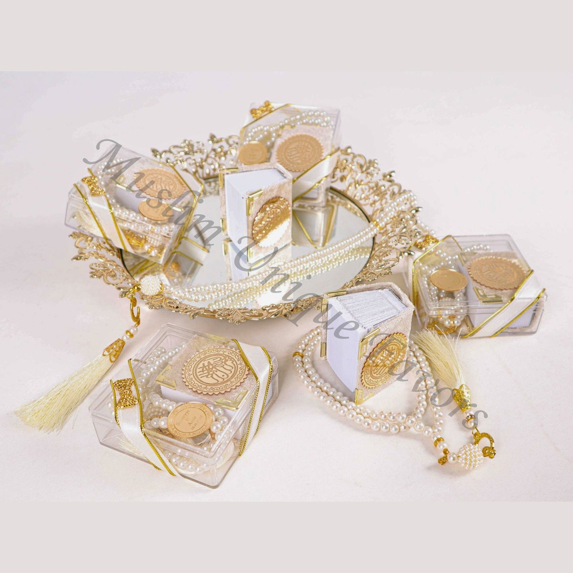Personalized Mini Quran Pearl Prayer Bead Bow Tie Décor Wedding Favor - Islamic Elite Favors is a handmade gift shop offering a wide variety of unique and personalized gifts for all occasions. Whether you're looking for the perfect Ramadan, Eid, Hajj, wedding gift or something special for a birthday, baby shower or anniversary, we have something for everyone. High quality, made with love.