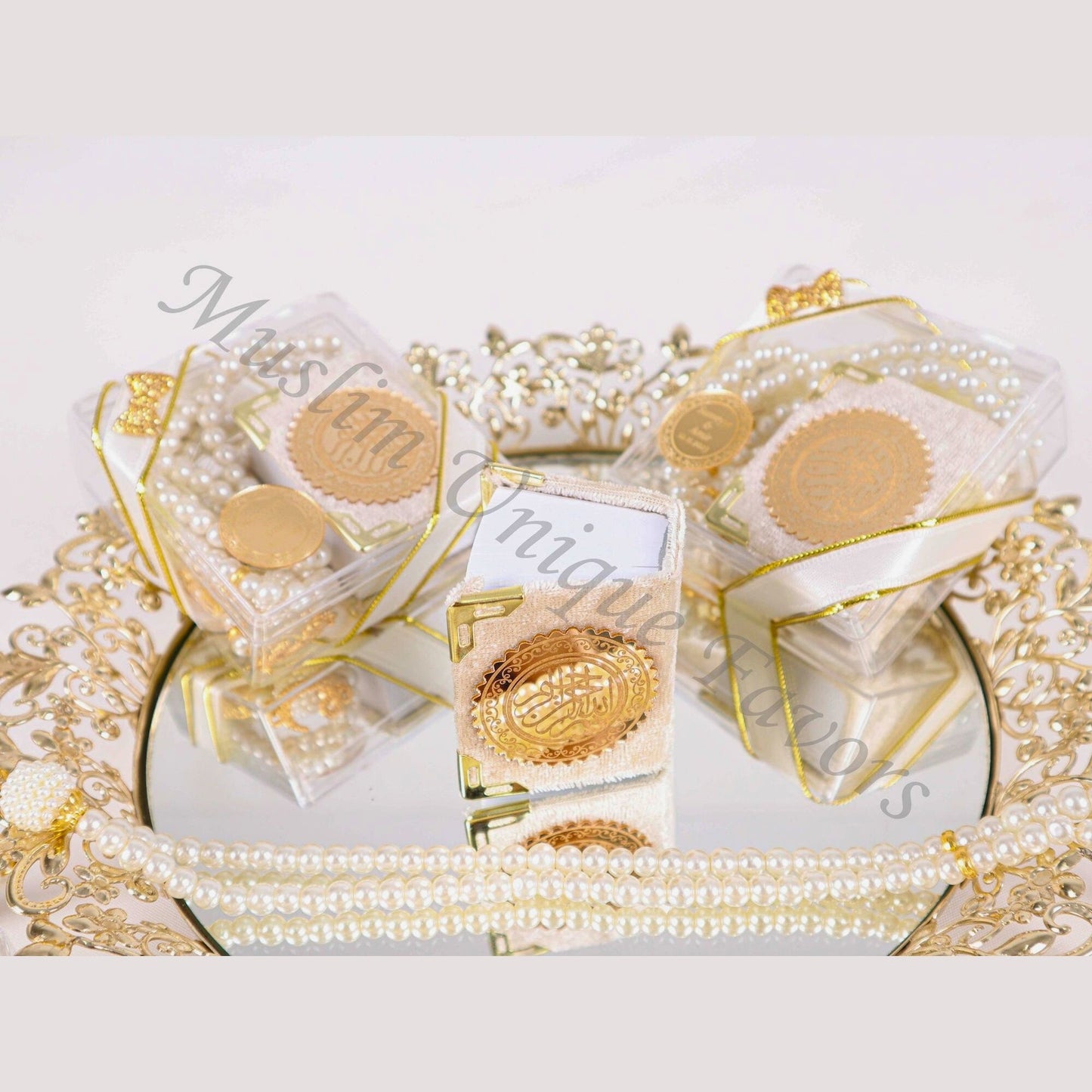 Personalized Mini Quran Pearl Prayer Bead Bow Tie Décor Wedding Favor - Islamic Elite Favors is a handmade gift shop offering a wide variety of unique and personalized gifts for all occasions. Whether you're looking for the perfect Ramadan, Eid, Hajj, wedding gift or something special for a birthday, baby shower or anniversary, we have something for everyone. High quality, made with love.