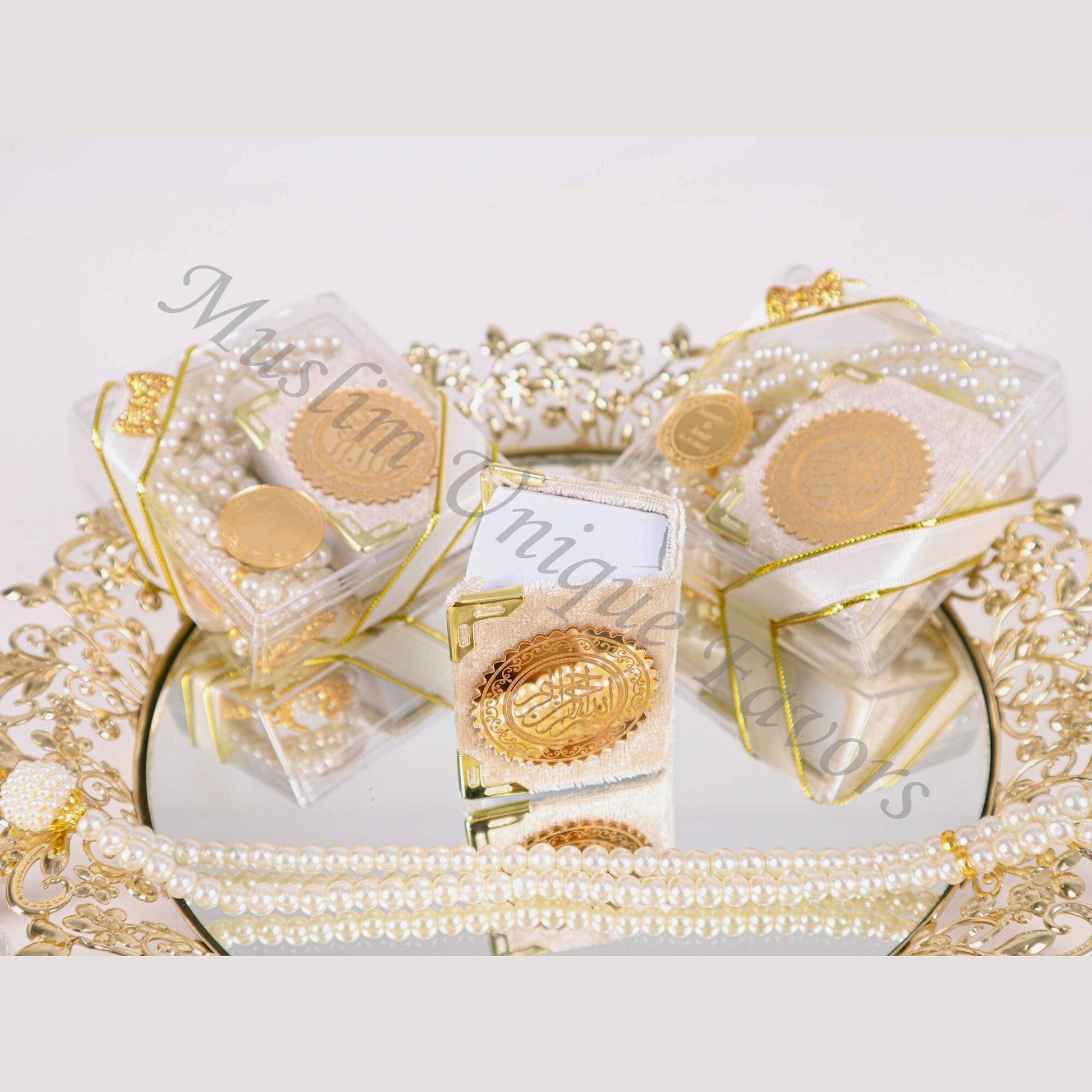 Personalized Mini Quran Pearl Prayer Bead Bow Tie Décor Wedding Favor - Islamic Elite Favors is a handmade gift shop offering a wide variety of unique and personalized gifts for all occasions. Whether you're looking for the perfect Ramadan, Eid, Hajj, wedding gift or something special for a birthday, baby shower or anniversary, we have something for everyone. High quality, made with love.