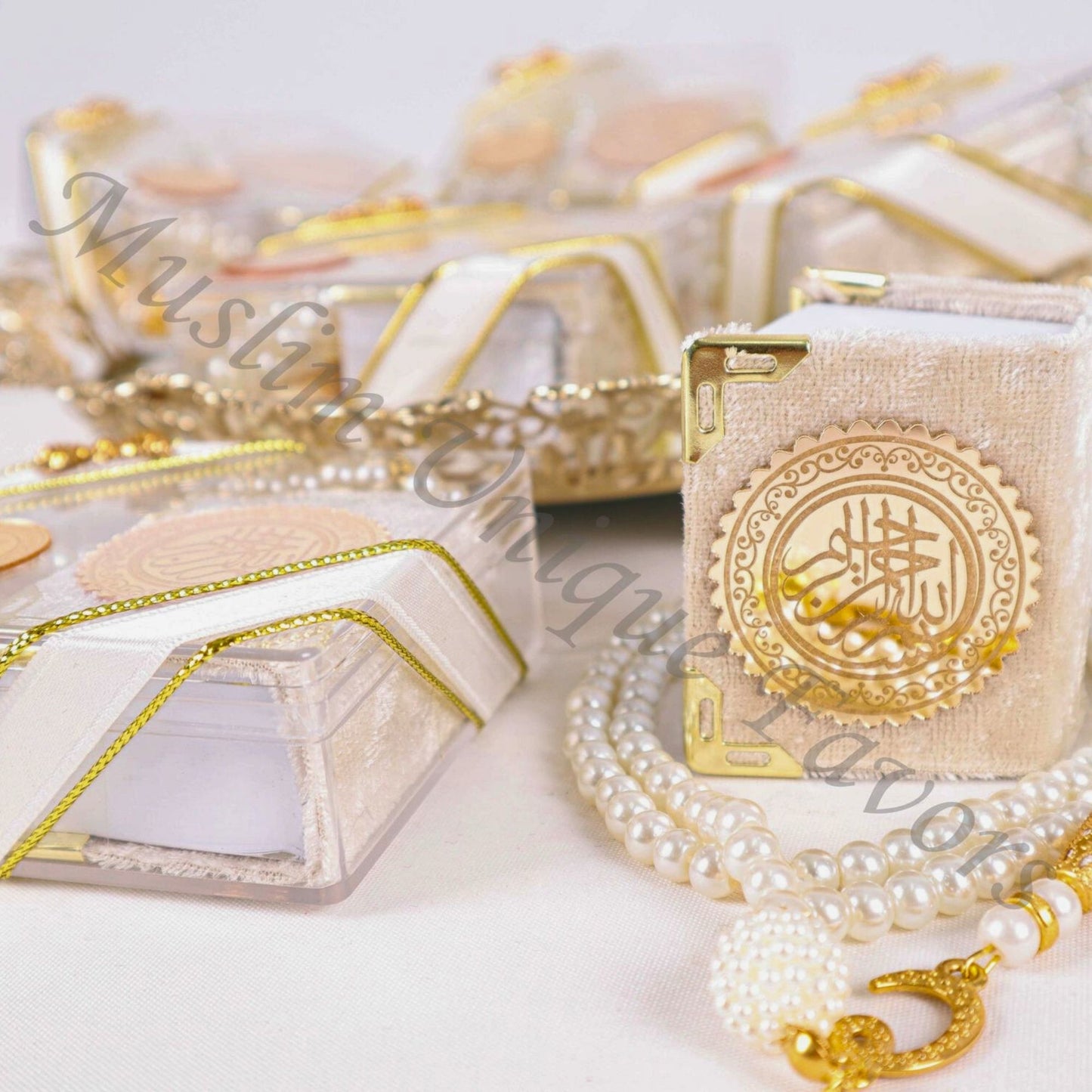 Personalized Mini Quran Pearl Prayer Bead Bow Tie Décor Wedding Favor - Islamic Elite Favors is a handmade gift shop offering a wide variety of unique and personalized gifts for all occasions. Whether you're looking for the perfect Ramadan, Eid, Hajj, wedding gift or something special for a birthday, baby shower or anniversary, we have something for everyone. High quality, made with love.