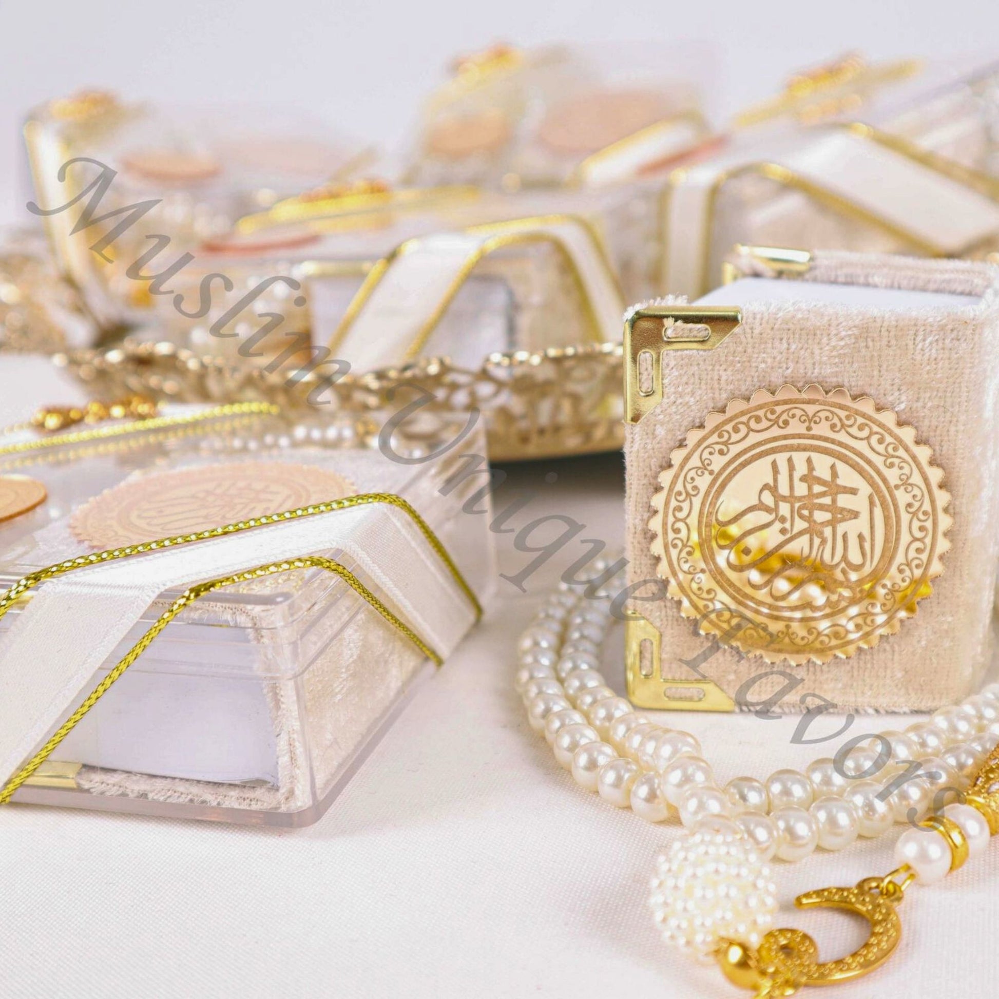 Personalized Mini Quran Pearl Prayer Bead Bow Tie Décor Wedding Favor - Islamic Elite Favors is a handmade gift shop offering a wide variety of unique and personalized gifts for all occasions. Whether you're looking for the perfect Ramadan, Eid, Hajj, wedding gift or something special for a birthday, baby shower or anniversary, we have something for everyone. High quality, made with love.
