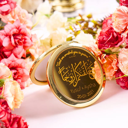 Personalized Wedding Favor Silver Mini Makeup Mirror Silver Gift Box - Islamic Elite Favors is a handmade gift shop offering a wide variety of unique and personalized gifts for all occasions. Whether you're looking for the perfect Ramadan, Eid, Hajj, wedding gift or something special for a birthday, baby shower or anniversary, we have something for everyone. High quality, made with love.