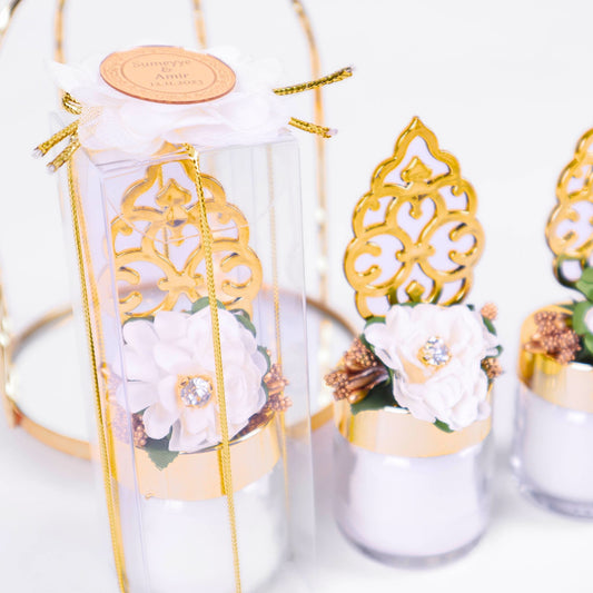 Personalized Wedding Favor Glass Candle Holder Rose with Plexi Theme - Islamic Elite Favors is a handmade gift shop offering a wide variety of unique and personalized gifts for all occasions. Whether you're looking for the perfect Ramadan, Eid, Hajj, wedding gift or something special for a birthday, baby shower or anniversary, we have something for everyone. High quality, made with love.