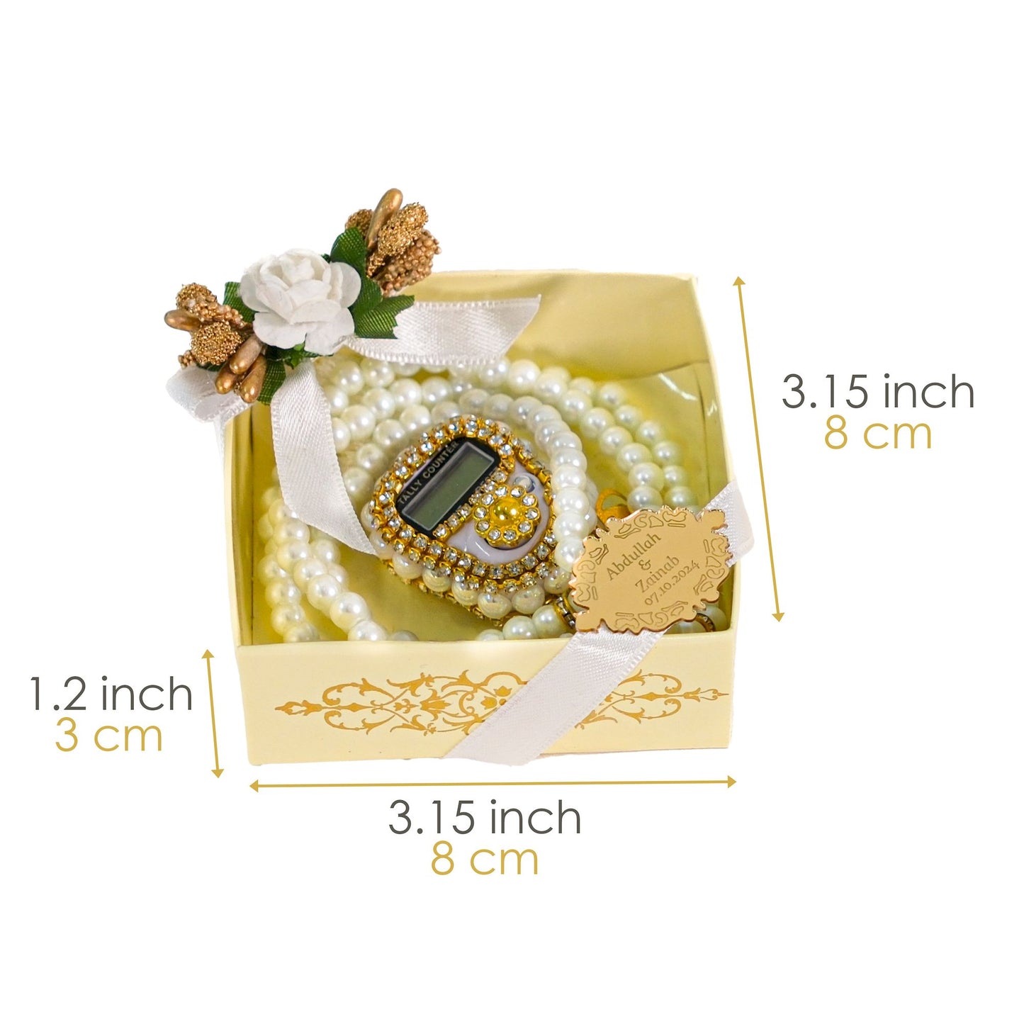 Personalized Dhikr Counter Pearl Prayer Beads Islamic Wedding Favor - Islamic Elite Favors is a handmade gift shop offering a wide variety of unique and personalized gifts for all occasions. Whether you're looking for the perfect Ramadan, Eid, Hajj, wedding gift or something special for a birthday, baby shower or anniversary, we have something for everyone. High quality, made with love.