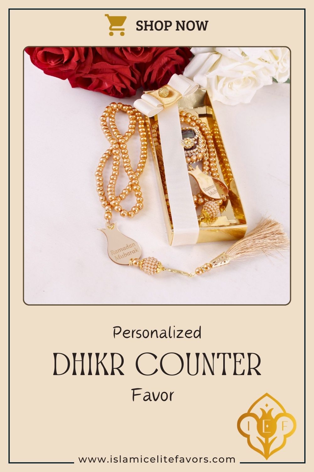 Personalized Dhikr Counter Pearl Prayer Beads Ramadan Islamic Favors - Islamic Elite Favors is a handmade gift shop offering a wide variety of unique and personalized gifts for all occasions. Whether you're looking for the perfect Ramadan, Eid, Hajj, wedding gift or something special for a birthday, baby shower or anniversary, we have something for everyone. High quality, made with love.