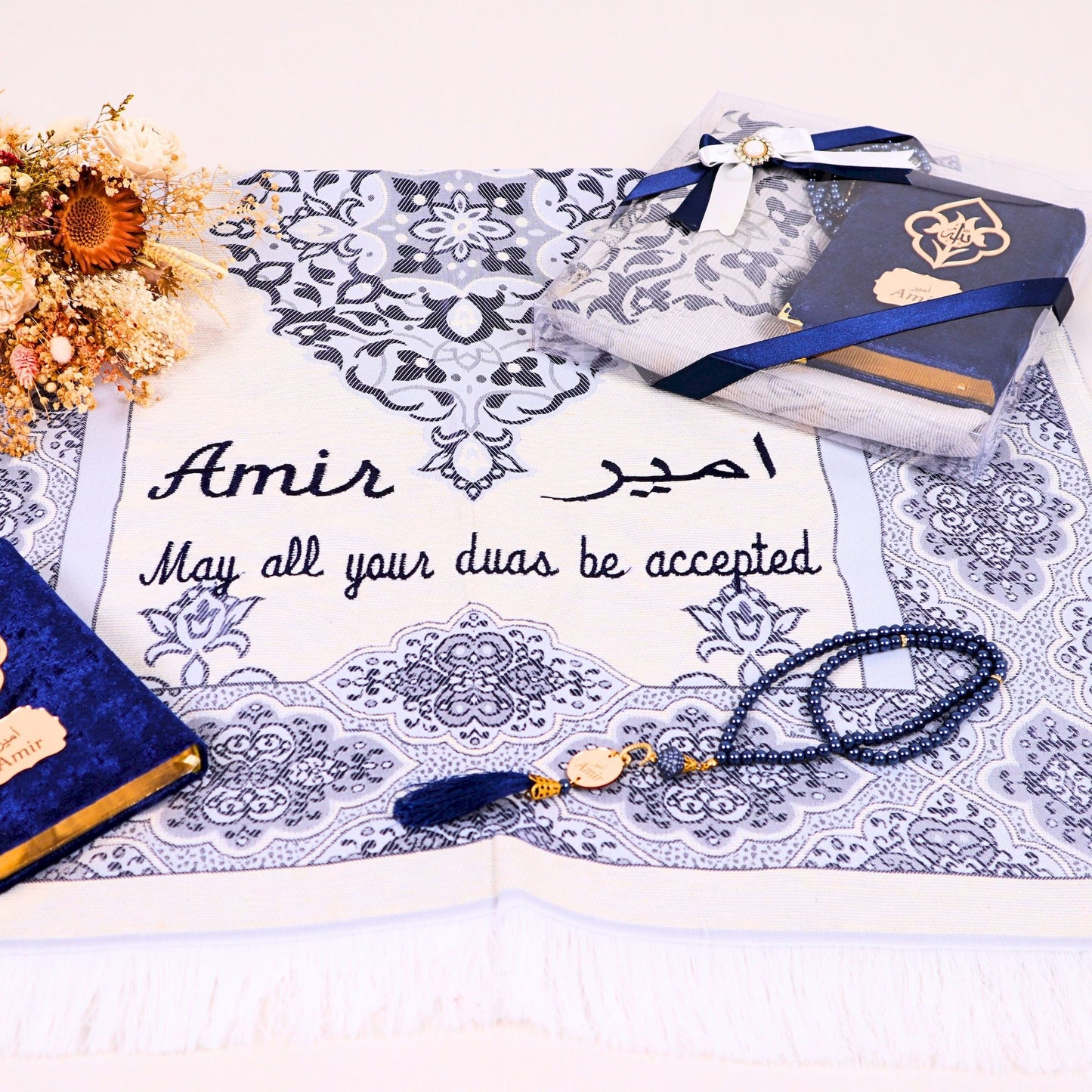 Personalized Travel Prayer Mat Quran Tasbeeh Islamic Muslim Gift Set - Islamic Elite Favors is a handmade gift shop offering a wide variety of unique and personalized gifts for all occasions. Whether you're looking for the perfect Ramadan, Eid, Hajj, wedding gift or something special for a birthday, baby shower or anniversary, we have something for everyone. High quality, made with love.