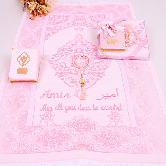 Personalized Travel Prayer Mat Quran Tasbeeh Islamic Muslim Gift Set - Islamic Elite Favors is a handmade gift shop offering a wide variety of unique and personalized gifts for all occasions. Whether you're looking for the perfect Ramadan, Eid, Hajj, wedding gift or something special for a birthday, baby shower or anniversary, we have something for everyone. High quality, made with love.
