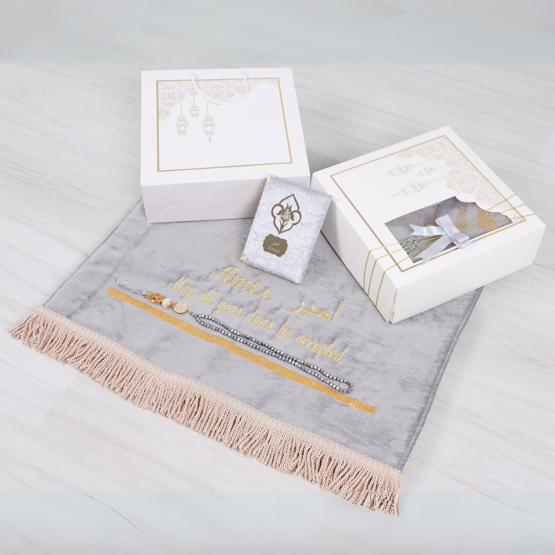 Personalized Thick Padded Prayer Mat Quran Tasbeeh Islamic Gift Set - Islamic Elite Favors is a handmade gift shop offering a wide variety of unique and personalized gifts for all occasions. Whether you're looking for the perfect Ramadan, Eid, Hajj, wedding gift or something special for a birthday, baby shower or anniversary, we have something for everyone. High quality, made with love.