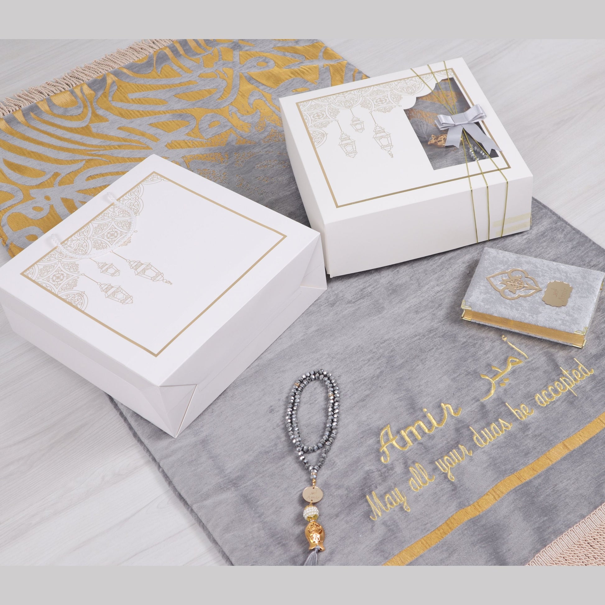 Personalized Thick Padded Prayer Mat Quran Tasbeeh Islamic Gift Set - Islamic Elite Favors is a handmade gift shop offering a wide variety of unique and personalized gifts for all occasions. Whether you're looking for the perfect Ramadan, Eid, Hajj, wedding gift or something special for a birthday, baby shower or anniversary, we have something for everyone. High quality, made with love.