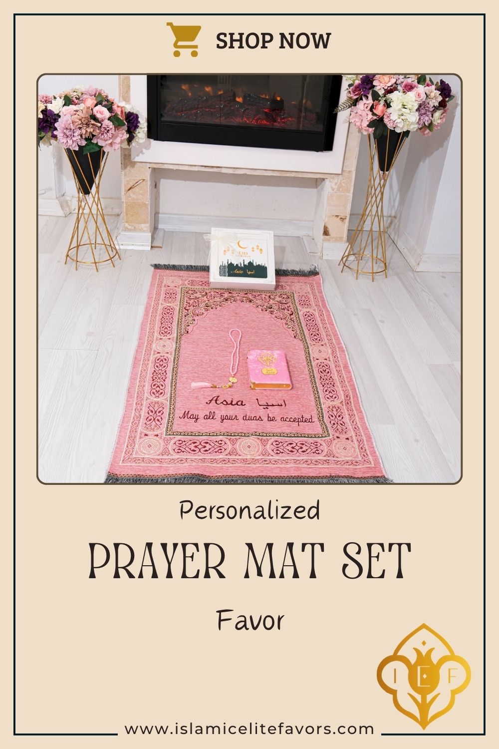 Personalized Peaceful Prayer Mat Quran Tasbeeh Islamic Muslim Gift Set - Islamic Elite Favors is a handmade gift shop offering a wide variety of unique and personalized gifts for all occasions. Whether you're looking for the perfect Ramadan, Eid, Hajj, wedding gift or something special for a birthday, baby shower or anniversary, we have something for everyone. High quality, made with love.