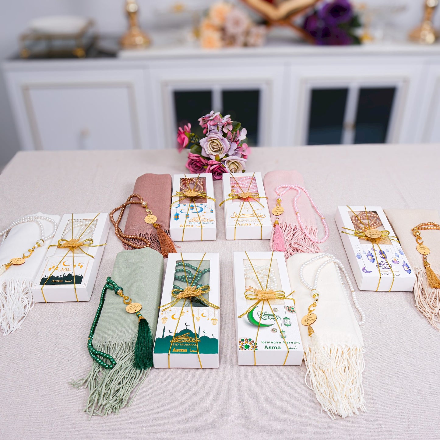 Personalized Pashmina Shawl Scarf Tasbeeh Gift Set Ramadan Eid Wedding - Islamic Elite Favors is a handmade gift shop offering a wide variety of unique and personalized gifts for all occasions. Whether you're looking for the perfect Ramadan, Eid, Hajj, wedding gift or something special for a birthday, baby shower or anniversary, we have something for everyone. High quality, made with love.
