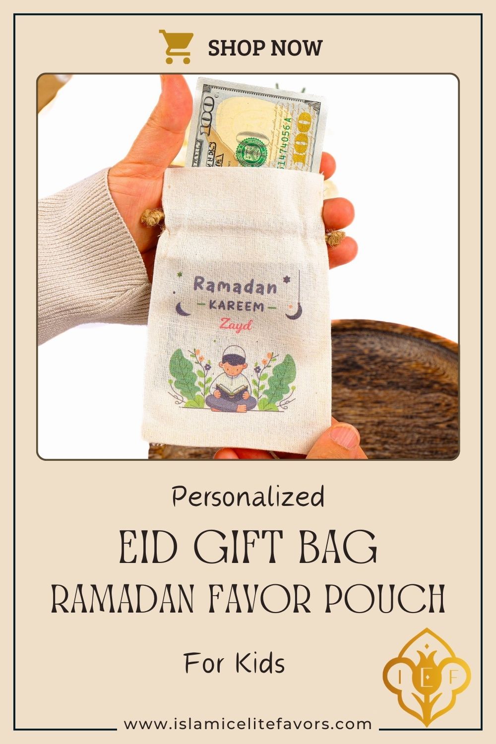 Personalized Eid Gift Bag for Kids, Custom Ramadan Favor Pouch, Cotton Treat Bag, Goodie Bag - Islamic Elite Favors is a handmade gift shop offering a wide variety of unique and personalized gifts for all occasions. Whether you're looking for the perfect Ramadan, Eid, Hajj, wedding gift or something special for a birthday, baby shower or anniversary, we have something for everyone. High quality, made with love.