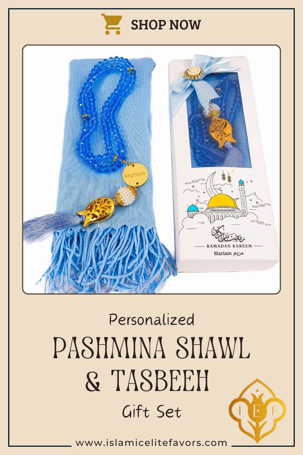 Personalized Pashmina Shawl Scarf Crystal Tasbeeh Gift Set, Wedding Ramadan Eid Mothers Day - Islamic Elite Favors is a handmade gift shop offering a wide variety of unique and personalized gifts for all occasions. Whether you're looking for the perfect Ramadan, Eid, Hajj, wedding gift or something special for a birthday, baby shower or anniversary, we have something for everyone. High quality, made with love.