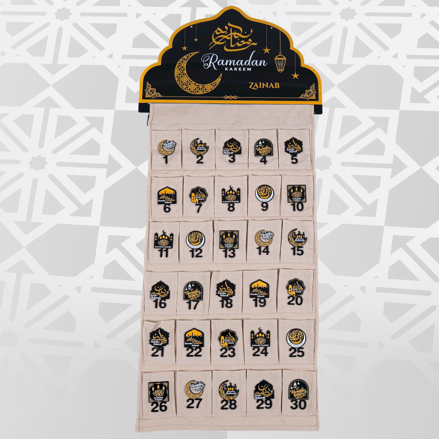 Personalized Fabric Canvas Ramadan Advent Calendar Home Decor Eid Gift - Islamic Elite Favors is a handmade gift shop offering a wide variety of unique and personalized gifts for all occasions. Whether you're looking for the perfect Ramadan, Eid, Hajj, wedding gift or something special for a birthday, baby shower or anniversary, we have something for everyone. High quality, made with love.
