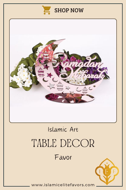 Ramadan Eid Table Décor Favors Tabletop Sign with Stand Islamic Gifts - Islamic Elite Favors is a handmade gift shop offering a wide variety of unique and personalized gifts for all occasions. Whether you're looking for the perfect Ramadan, Eid, Hajj, wedding gift or something special for a birthday, baby shower or anniversary, we have something for everyone. High quality, made with love.