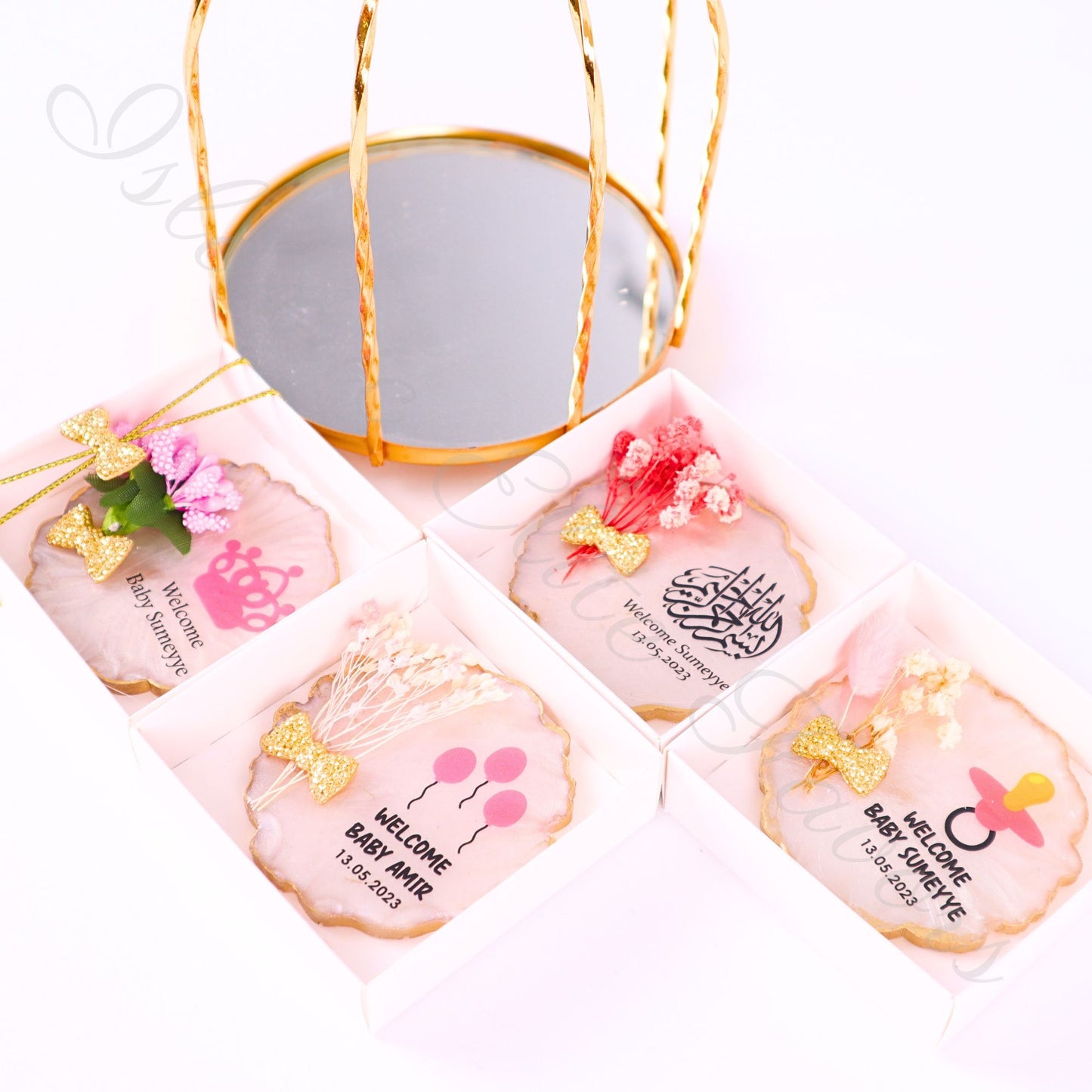Personalized Baby Shower Favors Epoxy Magnet for Baby Girl White Theme - Islamic Elite Favors is a handmade gift shop offering a wide variety of unique and personalized gifts for all occasions. Whether you're looking for the perfect Ramadan, Eid, Hajj, wedding gift or something special for a birthday, baby shower or anniversary, we have something for everyone. High quality, made with love.