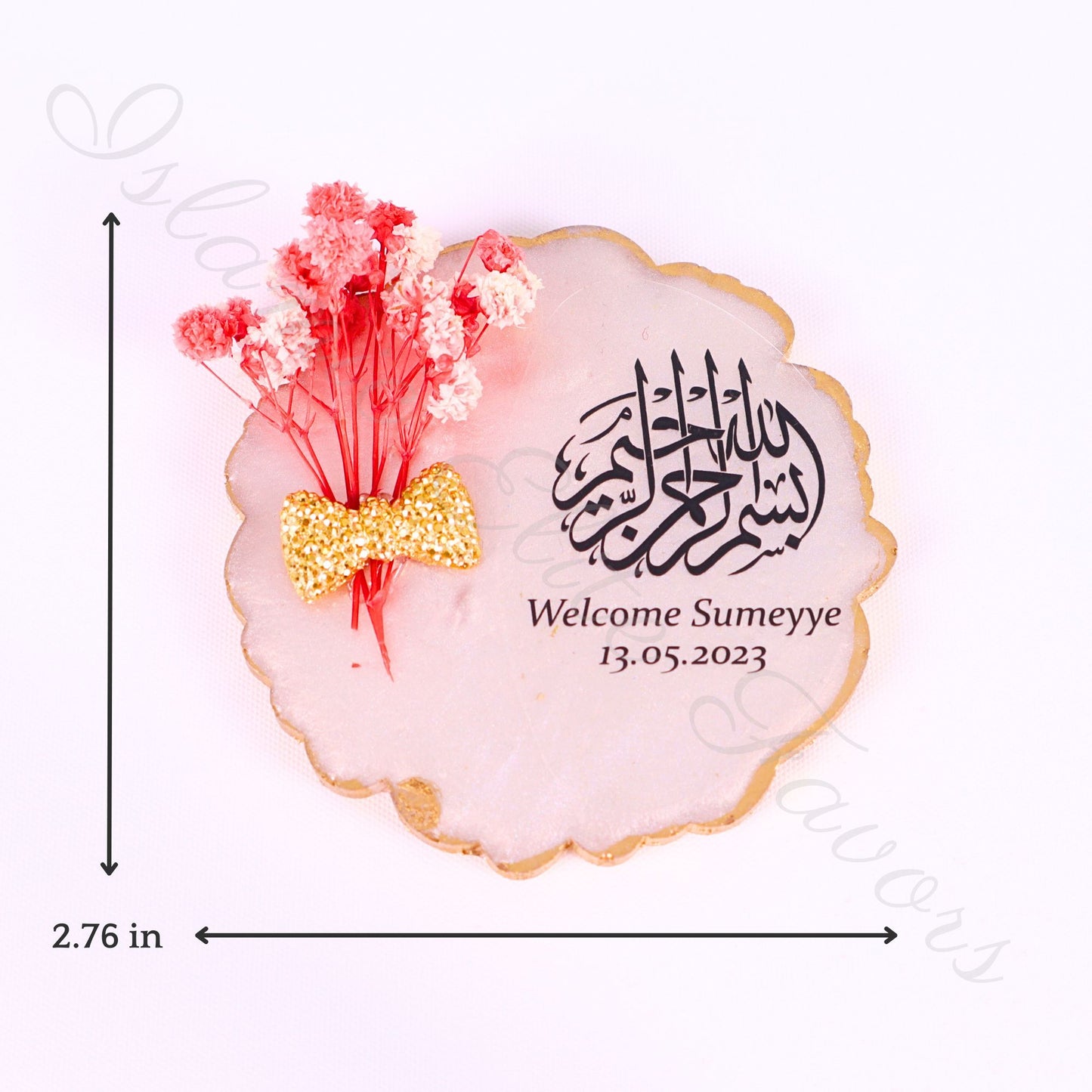 Personalized Baby Shower Favors Epoxy Magnet for Baby Girl White Theme - Islamic Elite Favors is a handmade gift shop offering a wide variety of unique and personalized gifts for all occasions. Whether you're looking for the perfect Ramadan, Eid, Hajj, wedding gift or something special for a birthday, baby shower or anniversary, we have something for everyone. High quality, made with love.