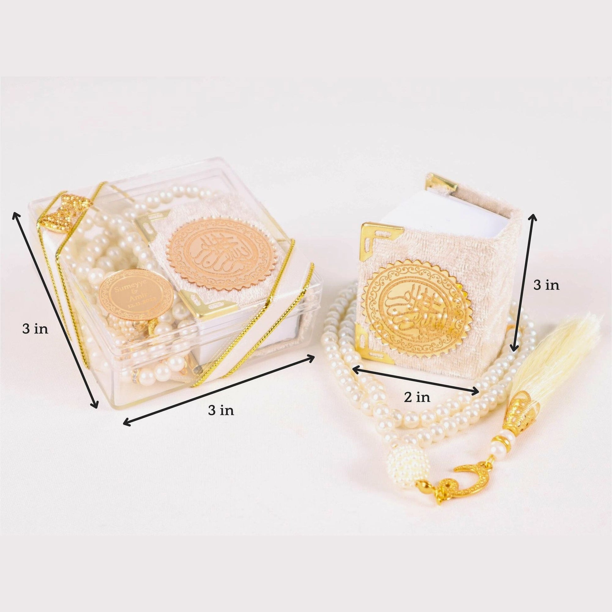 Personalized Mini Quran Pearl Prayer Bead Bow Tie Décor Wedding Favor - Islamic Elite Favors is a handmade gift shop offering a wide variety of unique and personalized gifts for all occasions. Whether you're looking for the perfect Ramadan, Eid, Hajj, wedding gift or something special for a birthday, baby shower or anniversary, we have something for everyone. High quality, made with love.