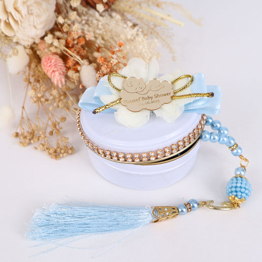 Personalized Pearl Prayer Beads in Metal Box Islamic Baby Shower Favor - Islamic Elite Favors is a handmade gift shop offering a wide variety of unique and personalized gifts for all occasions. Whether you're looking for the perfect Ramadan, Eid, Hajj, wedding gift or something special for a birthday, baby shower or anniversary, we have something for everyone. High quality, made with love.