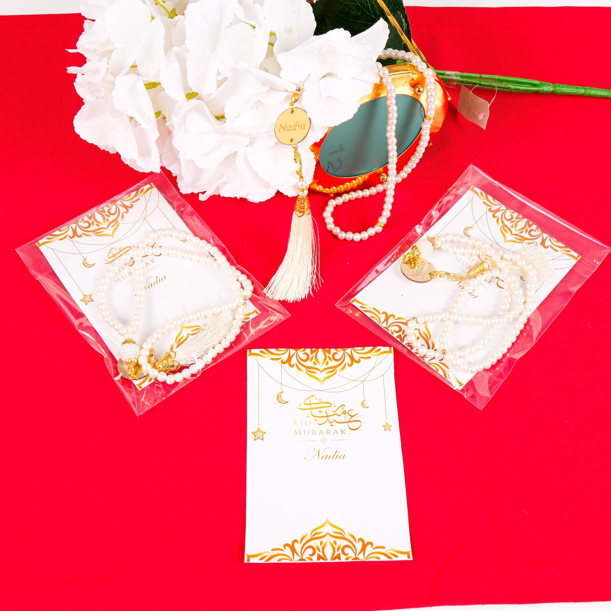 Personalized Prayer Beads with Greeting Thank You Card Islamic Favors - Islamic Elite Favors is a handmade gift shop offering a wide variety of unique and personalized gifts for all occasions. Whether you're looking for the perfect Ramadan, Eid, Hajj, wedding gift or something special for a birthday, baby shower or anniversary, we have something for everyone. High quality, made with love.