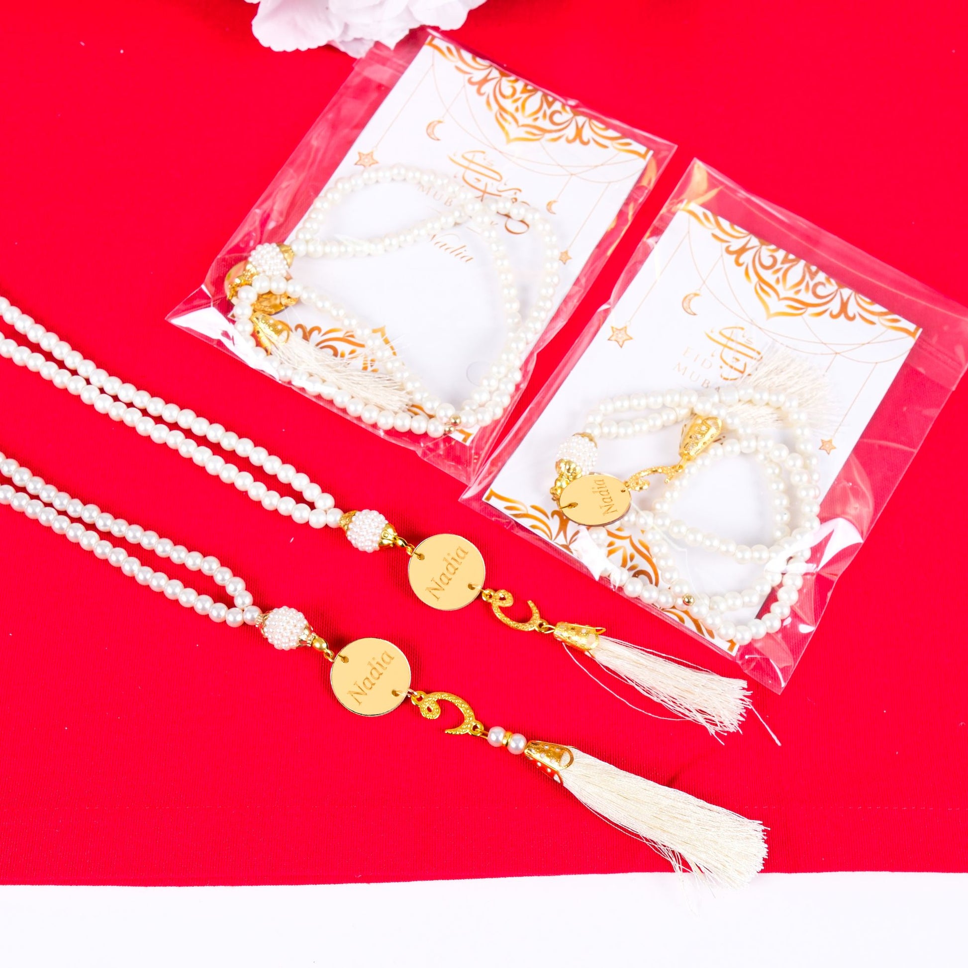 Personalized Prayer Beads with Greeting Thank You Card Islamic Favors - Islamic Elite Favors is a handmade gift shop offering a wide variety of unique and personalized gifts for all occasions. Whether you're looking for the perfect Ramadan, Eid, Hajj, wedding gift or something special for a birthday, baby shower or anniversary, we have something for everyone. High quality, made with love.