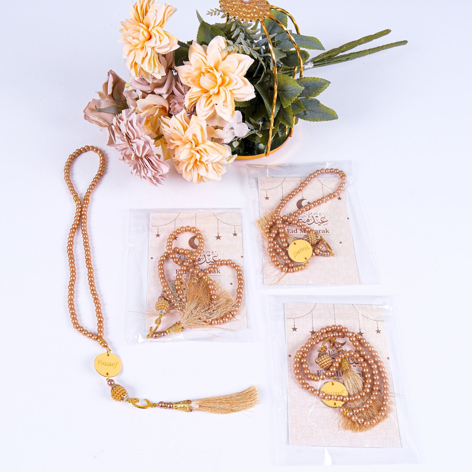 Personalized Prayer Beads with Greeting Thank You Card Islamic Favors - Islamic Elite Favors is a handmade gift shop offering a wide variety of unique and personalized gifts for all occasions. Whether you're looking for the perfect Ramadan, Eid, Hajj, wedding gift or something special for a birthday, baby shower or anniversary, we have something for everyone. High quality, made with love.