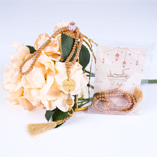 Personalized Prayer Beads with Greeting Thank You Card Islamic Favors - Islamic Elite Favors is a handmade gift shop offering a wide variety of unique and personalized gifts for all occasions. Whether you're looking for the perfect Ramadan, Eid, Hajj, wedding gift or something special for a birthday, baby shower or anniversary, we have something for everyone. High quality, made with love.