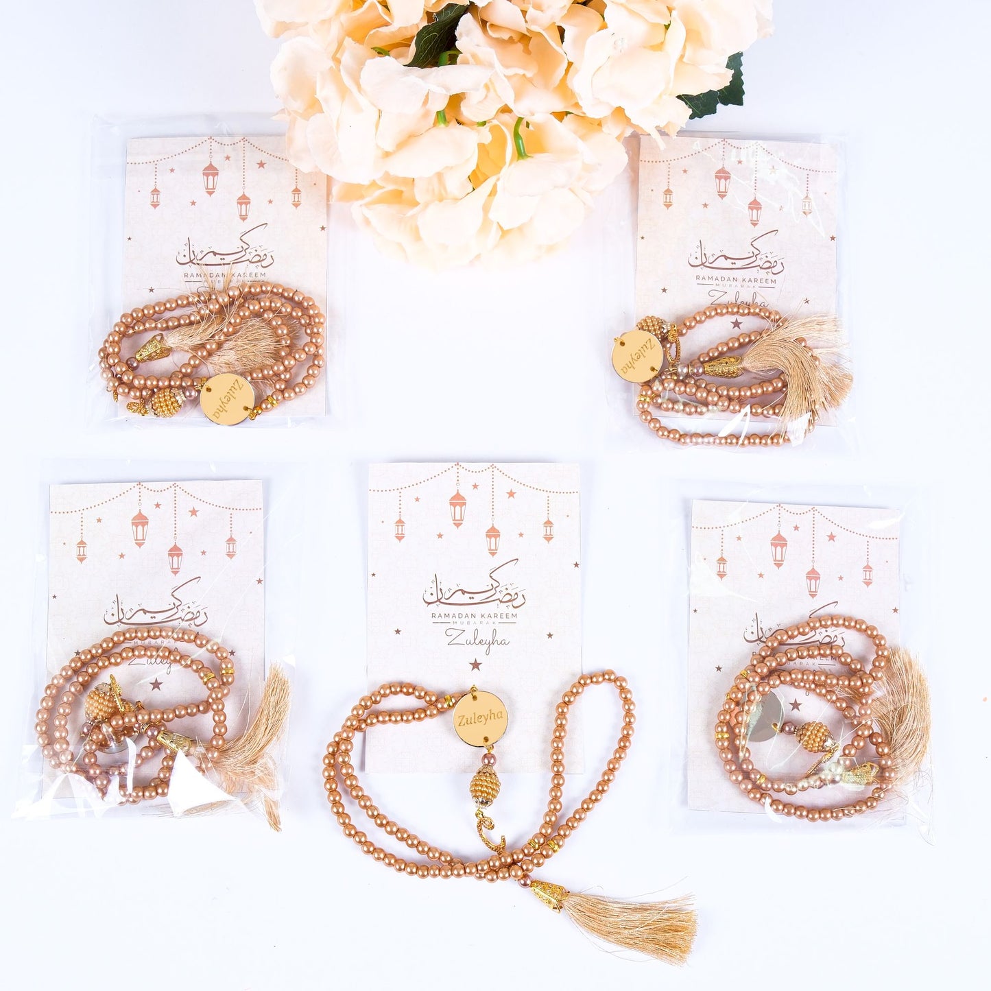 Personalized Prayer Beads with Greeting Thank You Card Islamic Favors - Islamic Elite Favors is a handmade gift shop offering a wide variety of unique and personalized gifts for all occasions. Whether you're looking for the perfect Ramadan, Eid, Hajj, wedding gift or something special for a birthday, baby shower or anniversary, we have something for everyone. High quality, made with love.