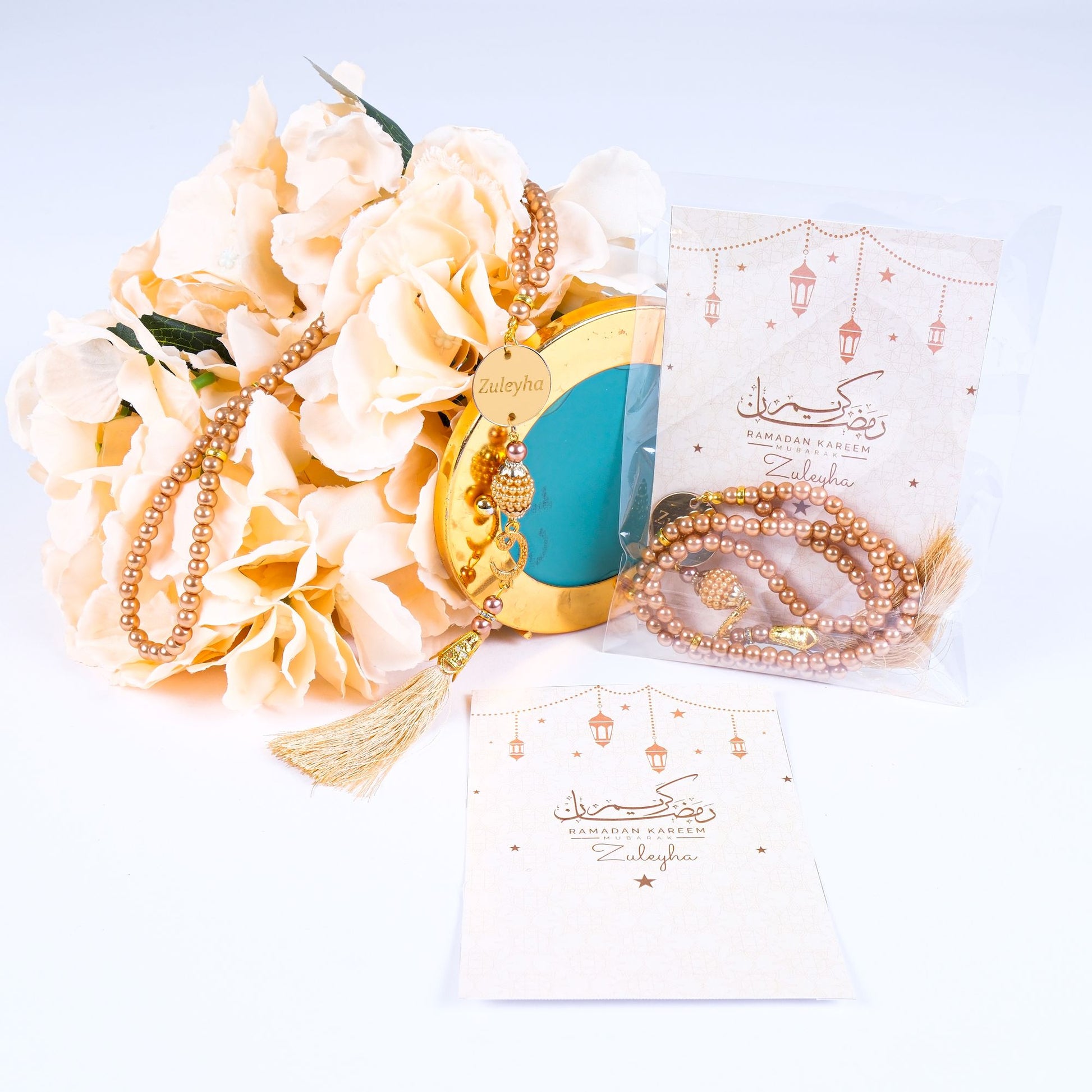 Personalized Prayer Beads with Greeting Thank You Card Islamic Favors - Islamic Elite Favors is a handmade gift shop offering a wide variety of unique and personalized gifts for all occasions. Whether you're looking for the perfect Ramadan, Eid, Hajj, wedding gift or something special for a birthday, baby shower or anniversary, we have something for everyone. High quality, made with love.