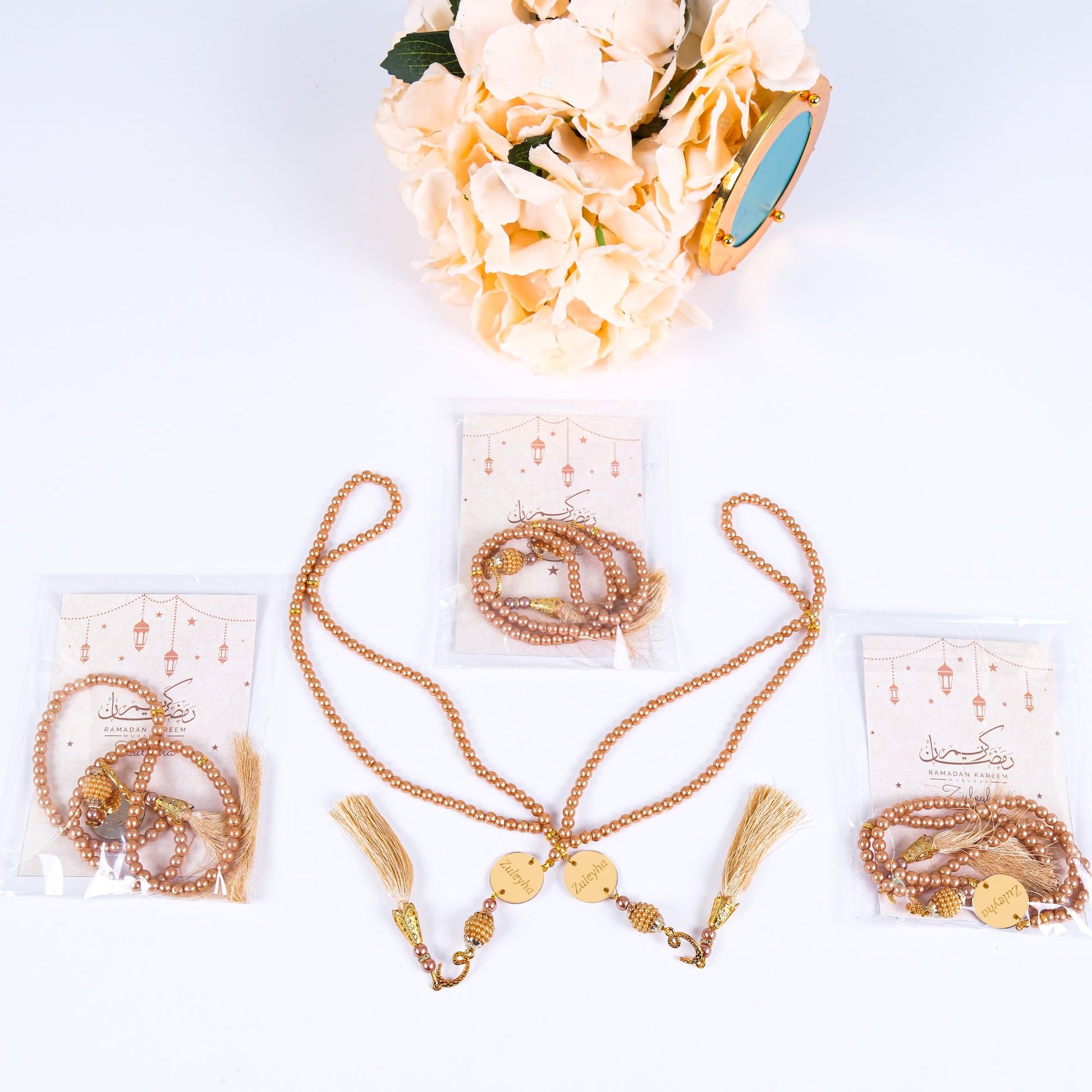 Personalized Prayer Beads with Greeting Thank You Card Islamic Favors - Islamic Elite Favors is a handmade gift shop offering a wide variety of unique and personalized gifts for all occasions. Whether you're looking for the perfect Ramadan, Eid, Hajj, wedding gift or something special for a birthday, baby shower or anniversary, we have something for everyone. High quality, made with love.