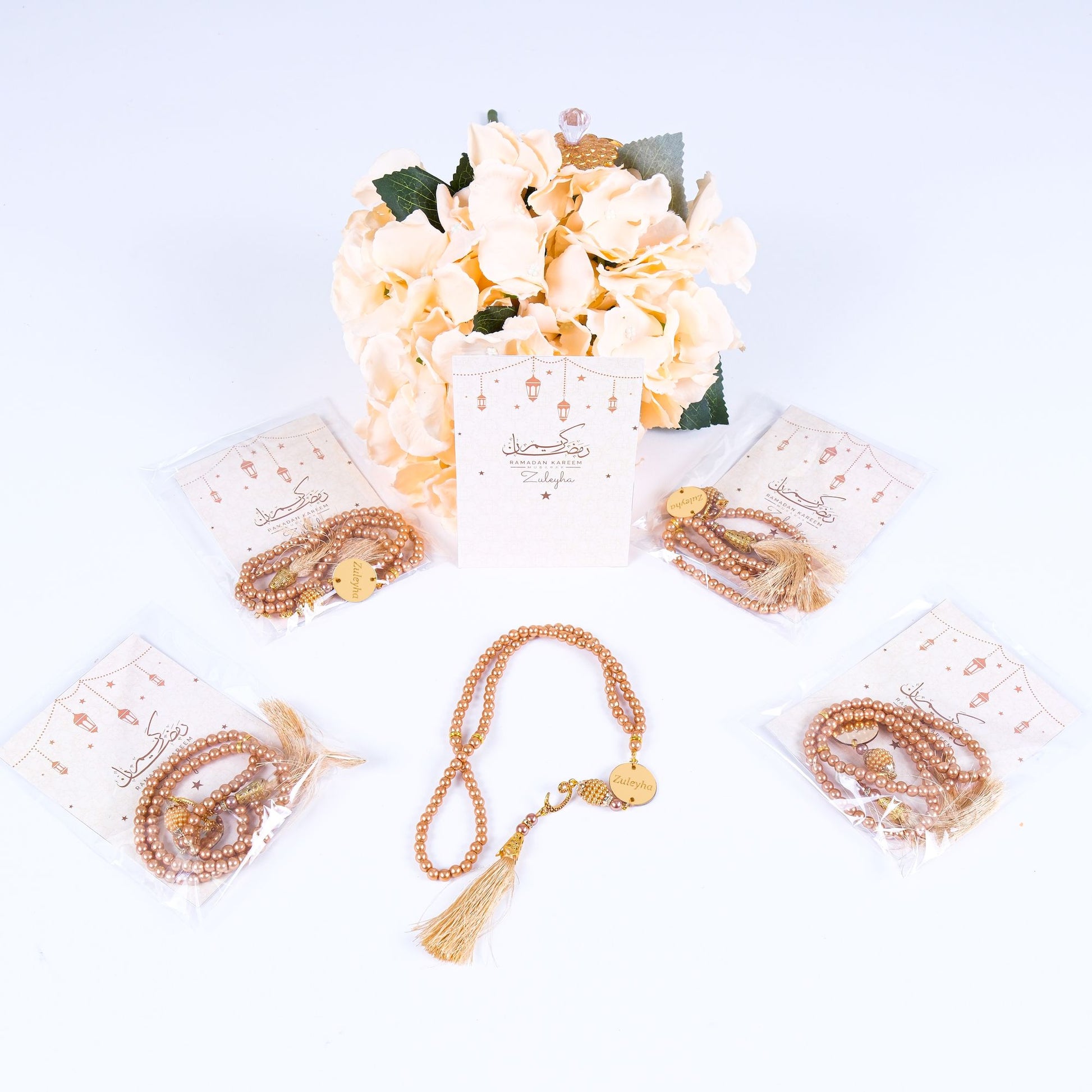 Personalized Prayer Beads with Greeting Thank You Card Islamic Favors - Islamic Elite Favors is a handmade gift shop offering a wide variety of unique and personalized gifts for all occasions. Whether you're looking for the perfect Ramadan, Eid, Hajj, wedding gift or something special for a birthday, baby shower or anniversary, we have something for everyone. High quality, made with love.