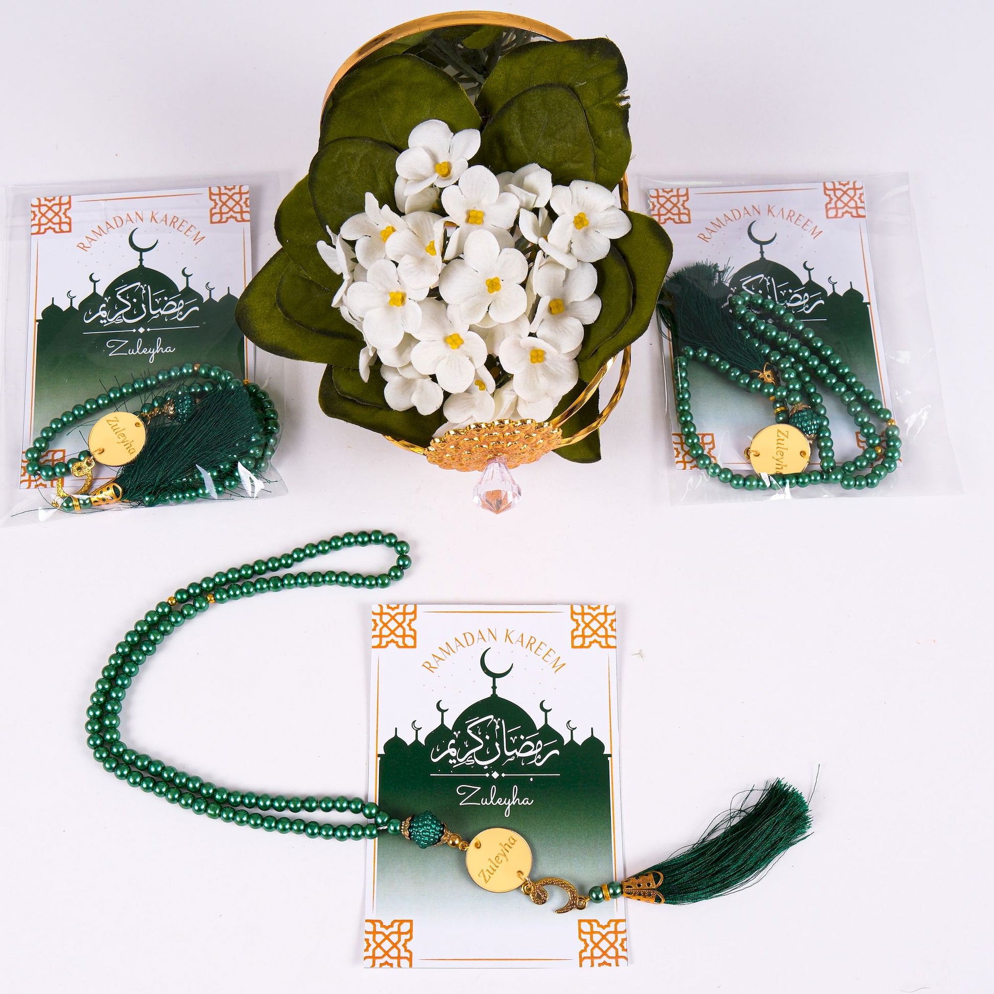 Personalized Prayer Beads with Greeting Thank You Card Islamic Favors - Islamic Elite Favors is a handmade gift shop offering a wide variety of unique and personalized gifts for all occasions. Whether you're looking for the perfect Ramadan, Eid, Hajj, wedding gift or something special for a birthday, baby shower or anniversary, we have something for everyone. High quality, made with love.