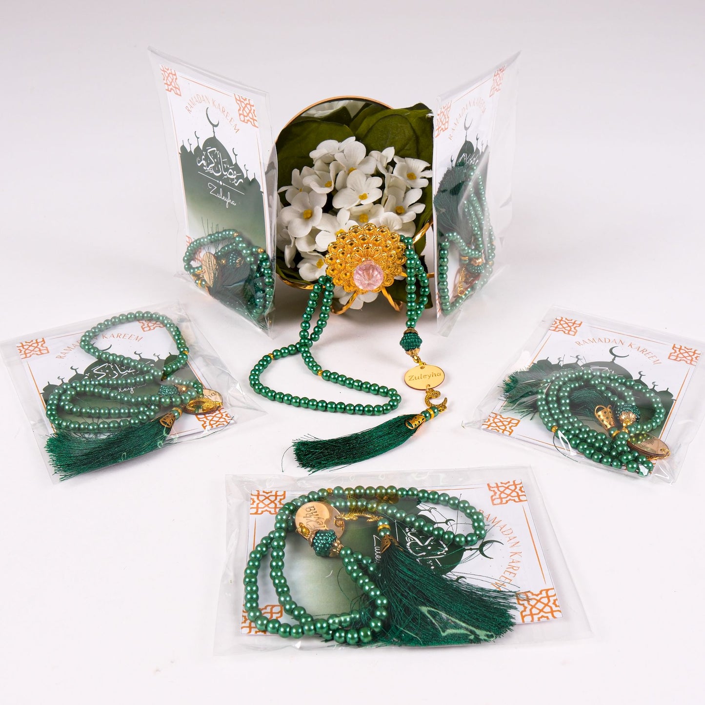 Personalized Prayer Beads with Greeting Thank You Card Islamic Favors - Islamic Elite Favors is a handmade gift shop offering a wide variety of unique and personalized gifts for all occasions. Whether you're looking for the perfect Ramadan, Eid, Hajj, wedding gift or something special for a birthday, baby shower or anniversary, we have something for everyone. High quality, made with love.