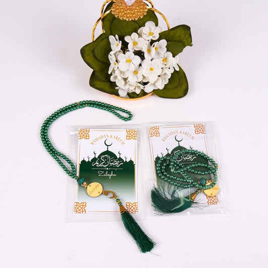 Personalized Prayer Beads with Greeting Thank You Card Islamic Favors - Islamic Elite Favors is a handmade gift shop offering a wide variety of unique and personalized gifts for all occasions. Whether you're looking for the perfect Ramadan, Eid, Hajj, wedding gift or something special for a birthday, baby shower or anniversary, we have something for everyone. High quality, made with love.