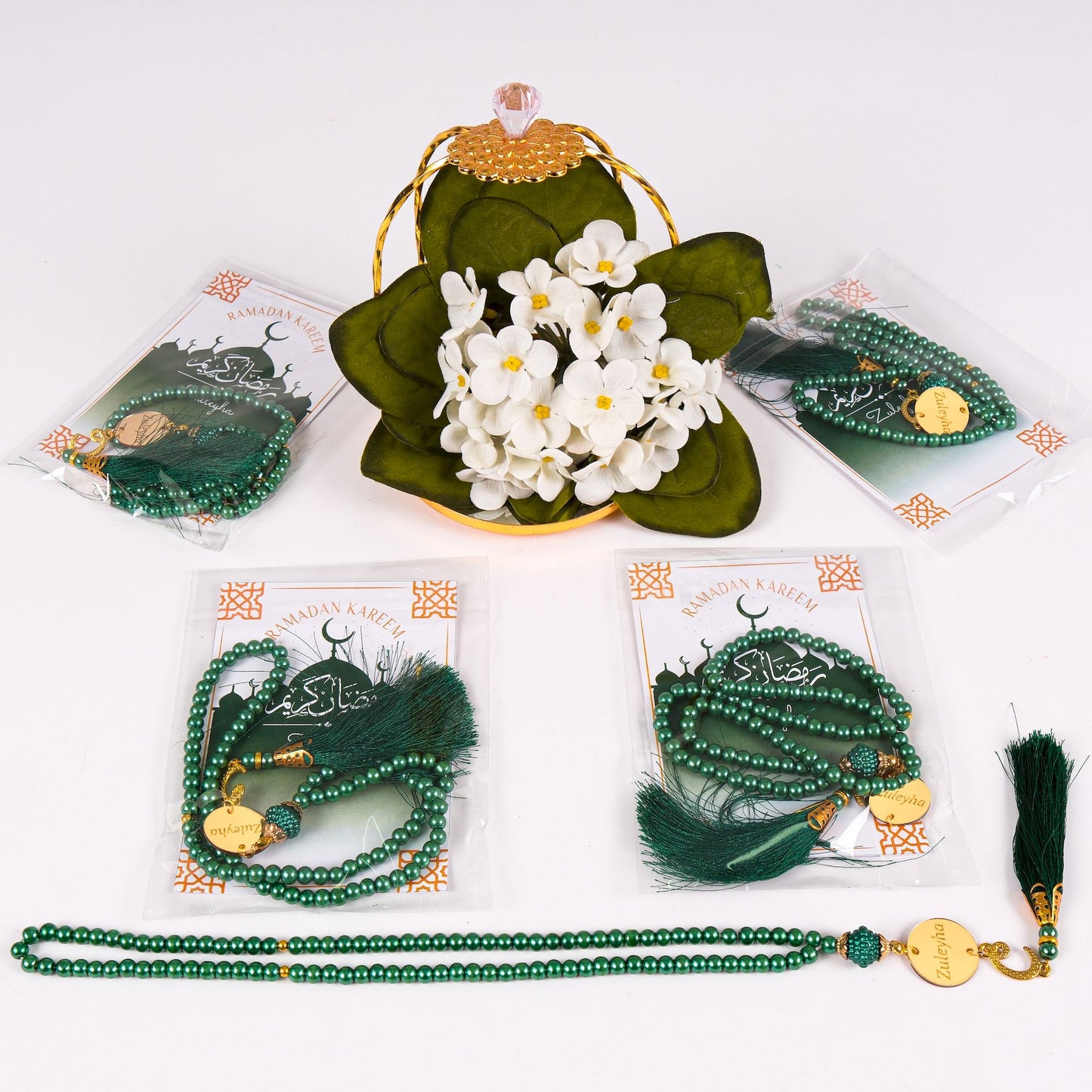Personalized Prayer Beads with Greeting Thank You Card Islamic Favors - Islamic Elite Favors is a handmade gift shop offering a wide variety of unique and personalized gifts for all occasions. Whether you're looking for the perfect Ramadan, Eid, Hajj, wedding gift or something special for a birthday, baby shower or anniversary, we have something for everyone. High quality, made with love.
