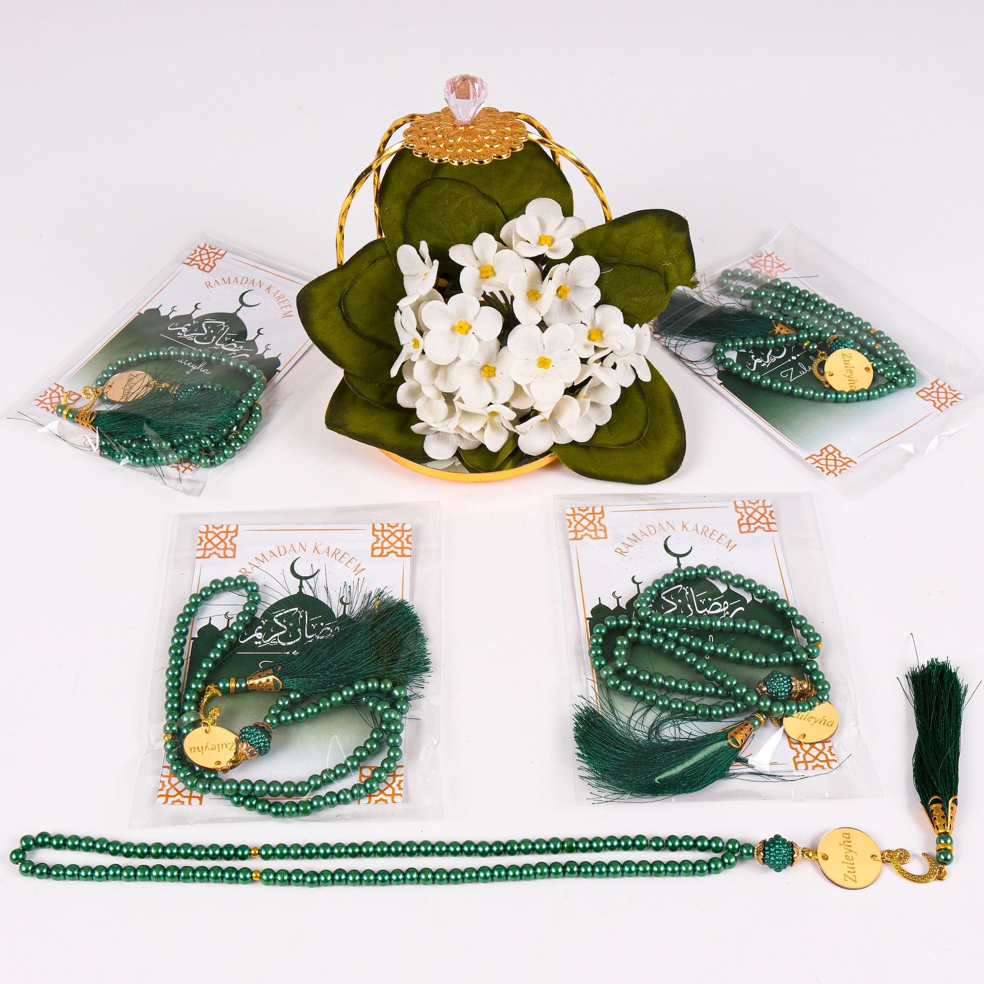 Personalized Prayer Beads with Greeting Thank You Card Islamic Favors - Islamic Elite Favors is a handmade gift shop offering a wide variety of unique and personalized gifts for all occasions. Whether you're looking for the perfect Ramadan, Eid, Hajj, wedding gift or something special for a birthday, baby shower or anniversary, we have something for everyone. High quality, made with love.
