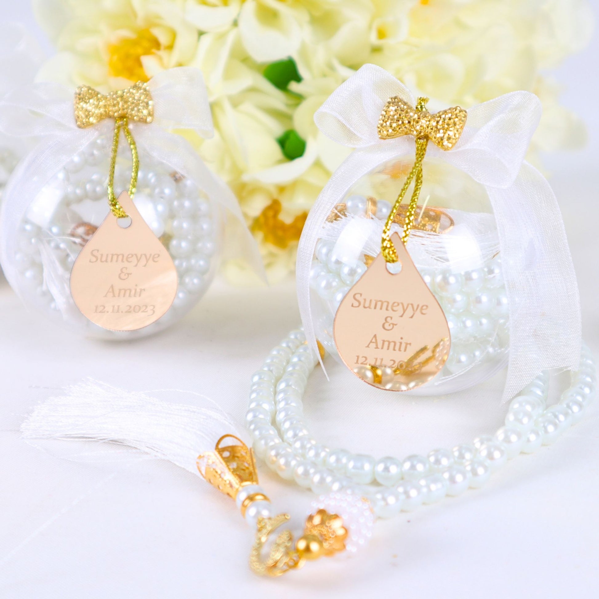 Personalized Pearl Prayer Beads Muslim Wedding Baby Shower Ramadan Gift - Islamic Elite Favors is a handmade gift shop offering a wide variety of unique and personalized gifts for all occasions. Whether you're looking for the perfect Ramadan, Eid, Hajj, wedding gift or something special for a birthday, baby shower or anniversary, we have something for everyone. High quality, made with love.
