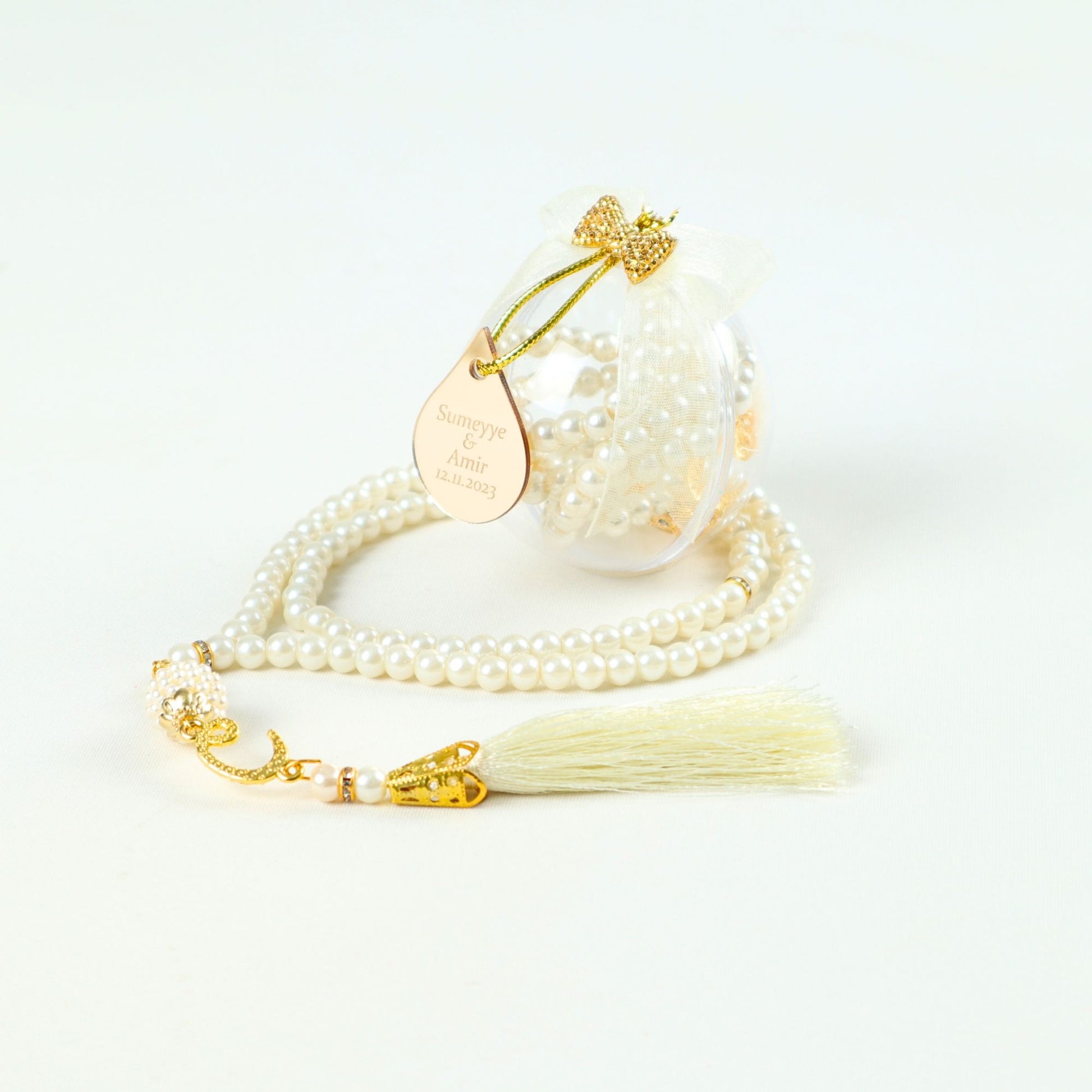 Personalized Pearl Prayer Beads Muslim Wedding Baby Shower Ramadan Gift - Islamic Elite Favors is a handmade gift shop offering a wide variety of unique and personalized gifts for all occasions. Whether you're looking for the perfect Ramadan, Eid, Hajj, wedding gift or something special for a birthday, baby shower or anniversary, we have something for everyone. High quality, made with love.