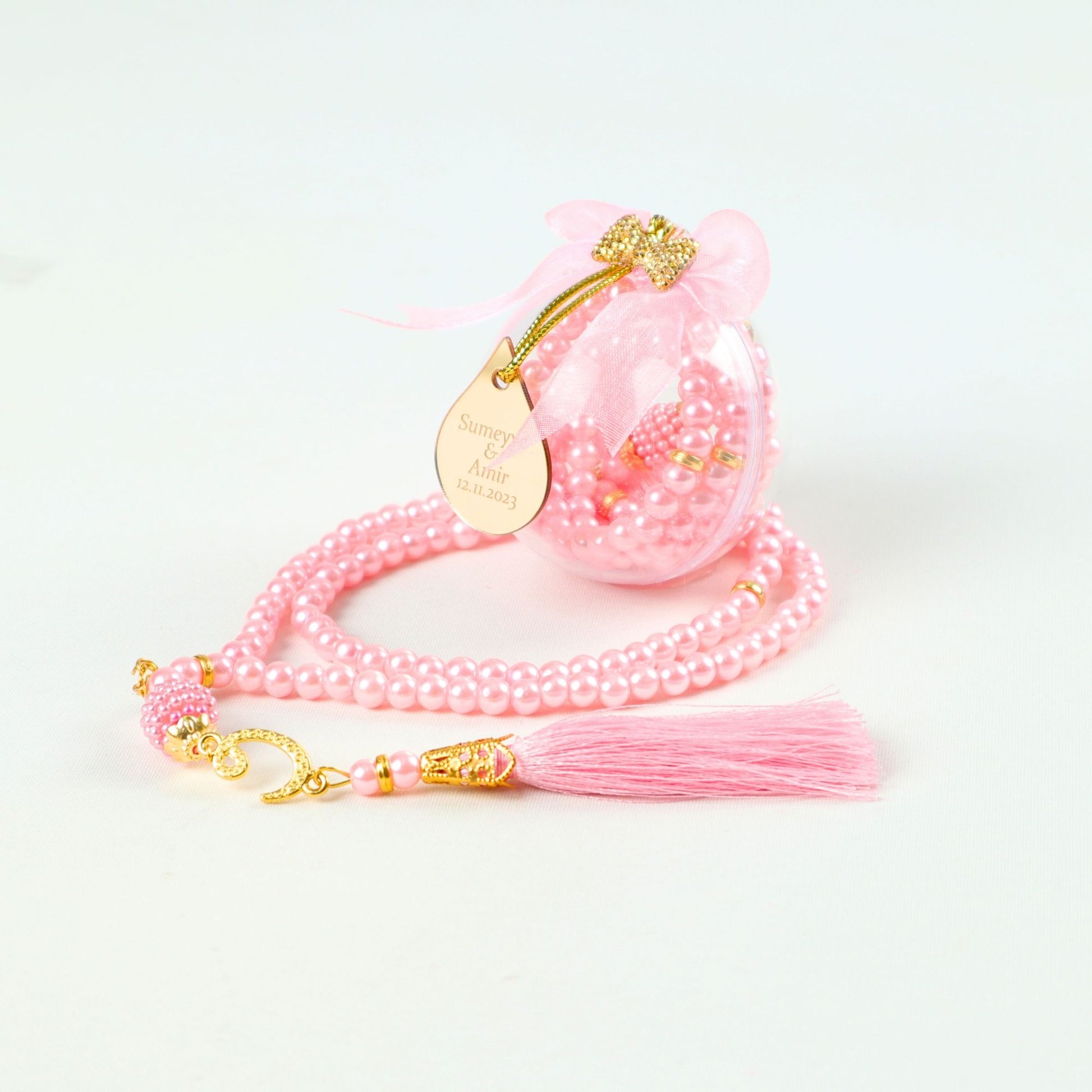Personalized Pearl Prayer Beads Muslim Wedding Baby Shower Ramadan Gift - Islamic Elite Favors is a handmade gift shop offering a wide variety of unique and personalized gifts for all occasions. Whether you're looking for the perfect Ramadan, Eid, Hajj, wedding gift or something special for a birthday, baby shower or anniversary, we have something for everyone. High quality, made with love.