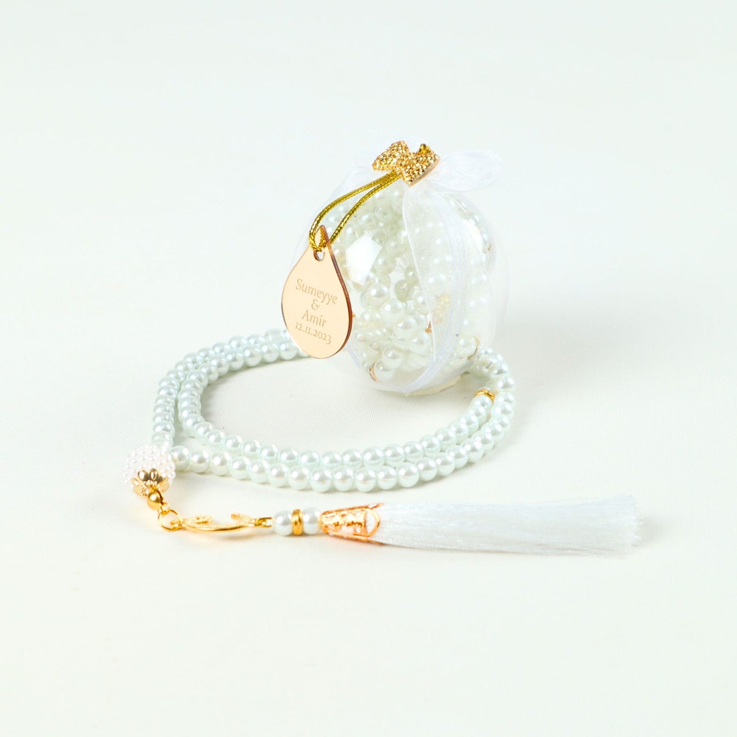 Personalized Pearl Prayer Beads Muslim Wedding Baby Shower Ramadan Gift - Islamic Elite Favors is a handmade gift shop offering a wide variety of unique and personalized gifts for all occasions. Whether you're looking for the perfect Ramadan, Eid, Hajj, wedding gift or something special for a birthday, baby shower or anniversary, we have something for everyone. High quality, made with love.