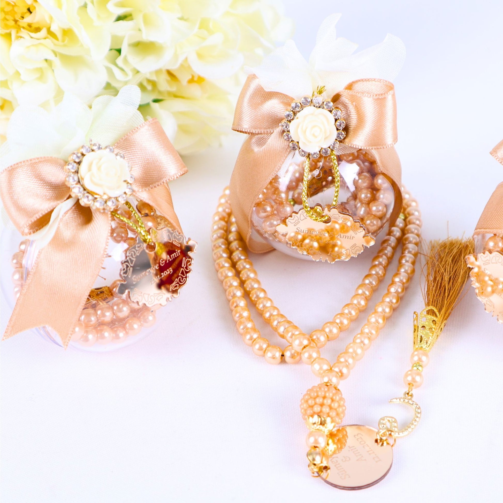 Personalized Pearl Prayer Bead Muslim Wedding Baby Shower Ramadan Gift - Islamic Elite Favors is a handmade gift shop offering a wide variety of unique and personalized gifts for all occasions. Whether you're looking for the perfect Ramadan, Eid, Hajj, wedding gift or something special for a birthday, baby shower or anniversary, we have something for everyone. High quality, made with love.