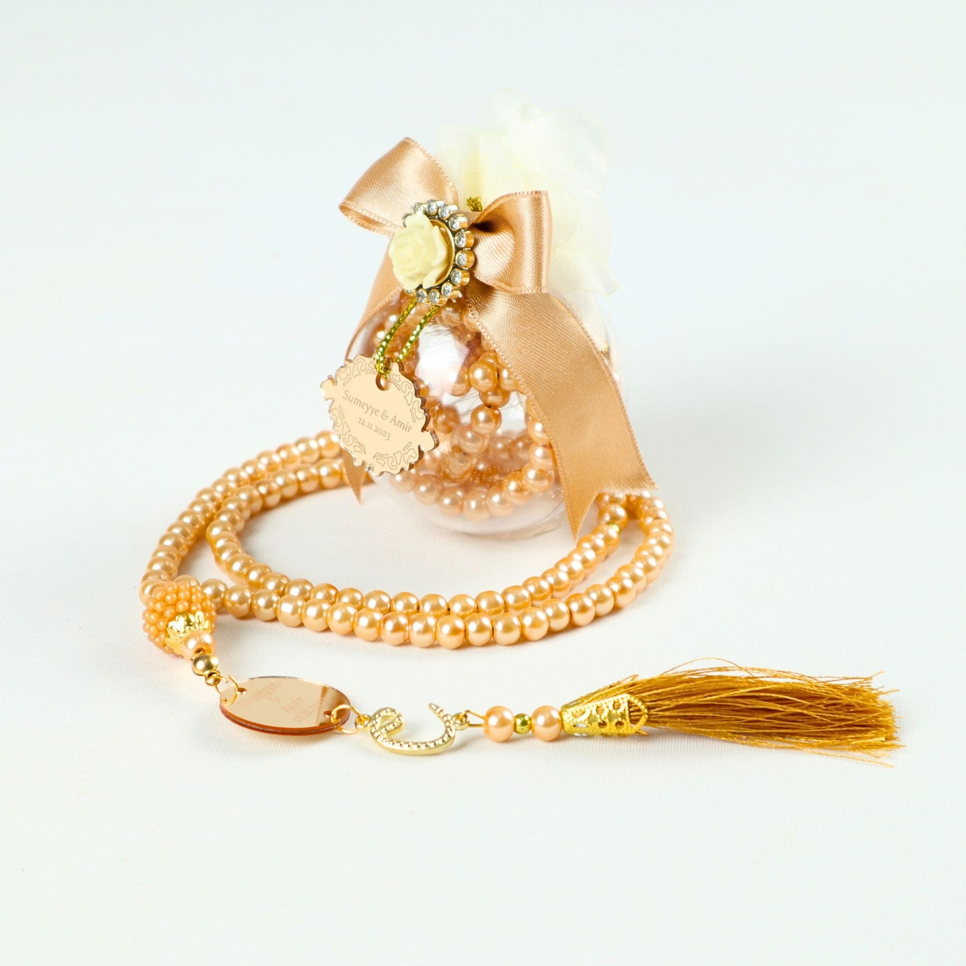 Personalized Pearl Prayer Bead Muslim Wedding Baby Shower Ramadan Gift - Islamic Elite Favors is a handmade gift shop offering a wide variety of unique and personalized gifts for all occasions. Whether you're looking for the perfect Ramadan, Eid, Hajj, wedding gift or something special for a birthday, baby shower or anniversary, we have something for everyone. High quality, made with love.