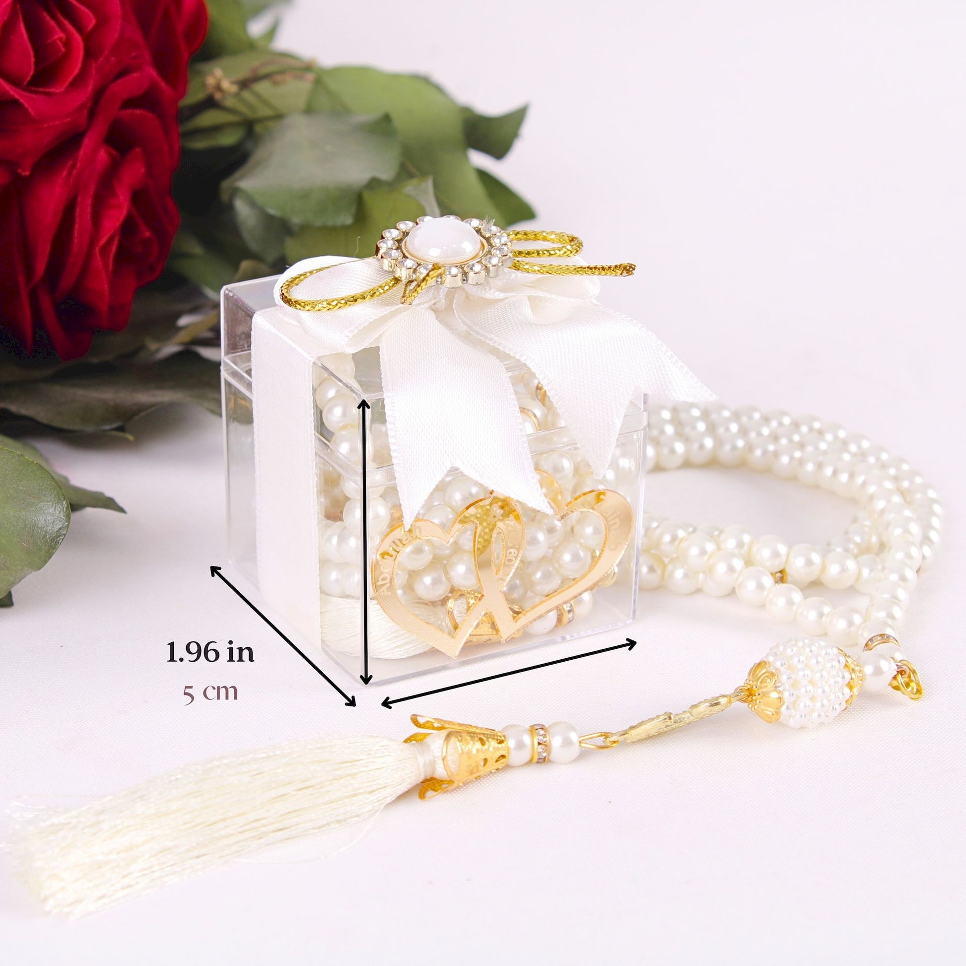 Personalized Prayer Bead Wedding Favor Decorated Box with Double Heart - Islamic Elite Favors is a handmade gift shop offering a wide variety of unique and personalized gifts for all occasions. Whether you're looking for the perfect Ramadan, Eid, Hajj, wedding gift or something special for a birthday, baby shower or anniversary, we have something for everyone. High quality, made with love.