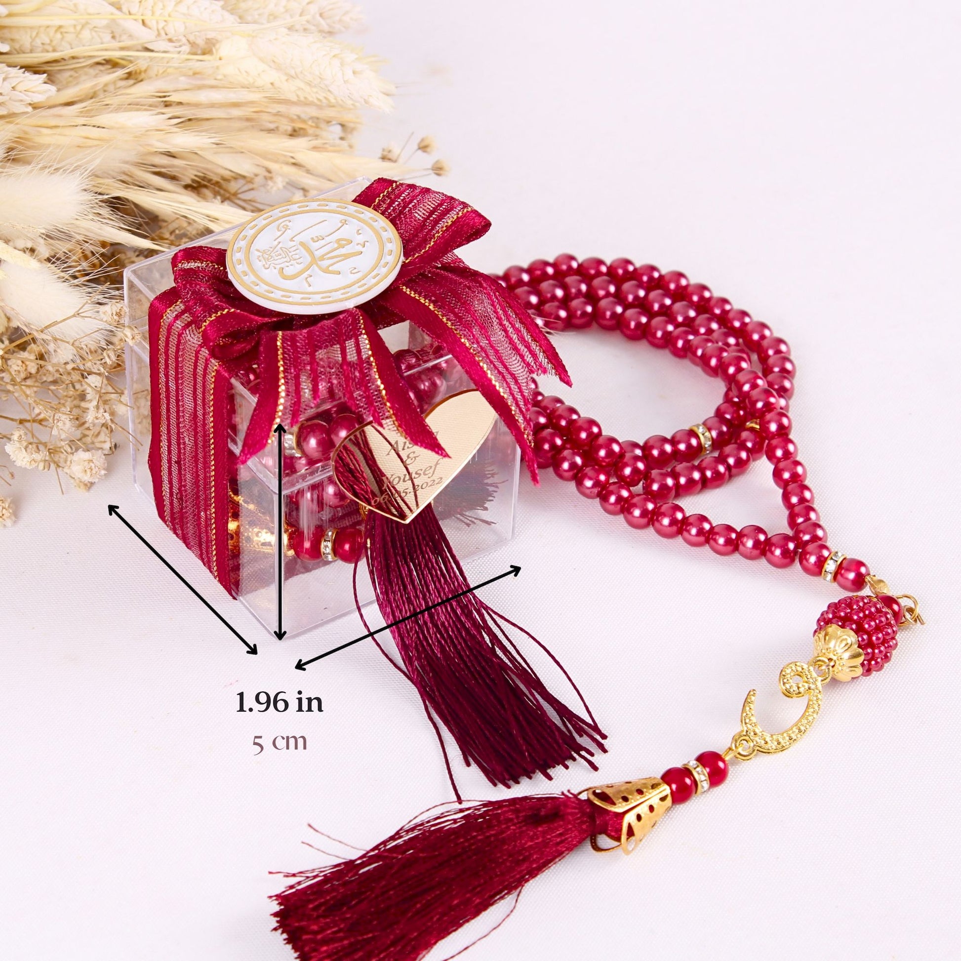 Personalized Prayer Beads Wedding Favor Decorated Gift Box with Heart - Islamic Elite Favors is a handmade gift shop offering a wide variety of unique and personalized gifts for all occasions. Whether you're looking for the perfect Ramadan, Eid, Hajj, wedding gift or something special for a birthday, baby shower or anniversary, we have something for everyone. High quality, made with love.
